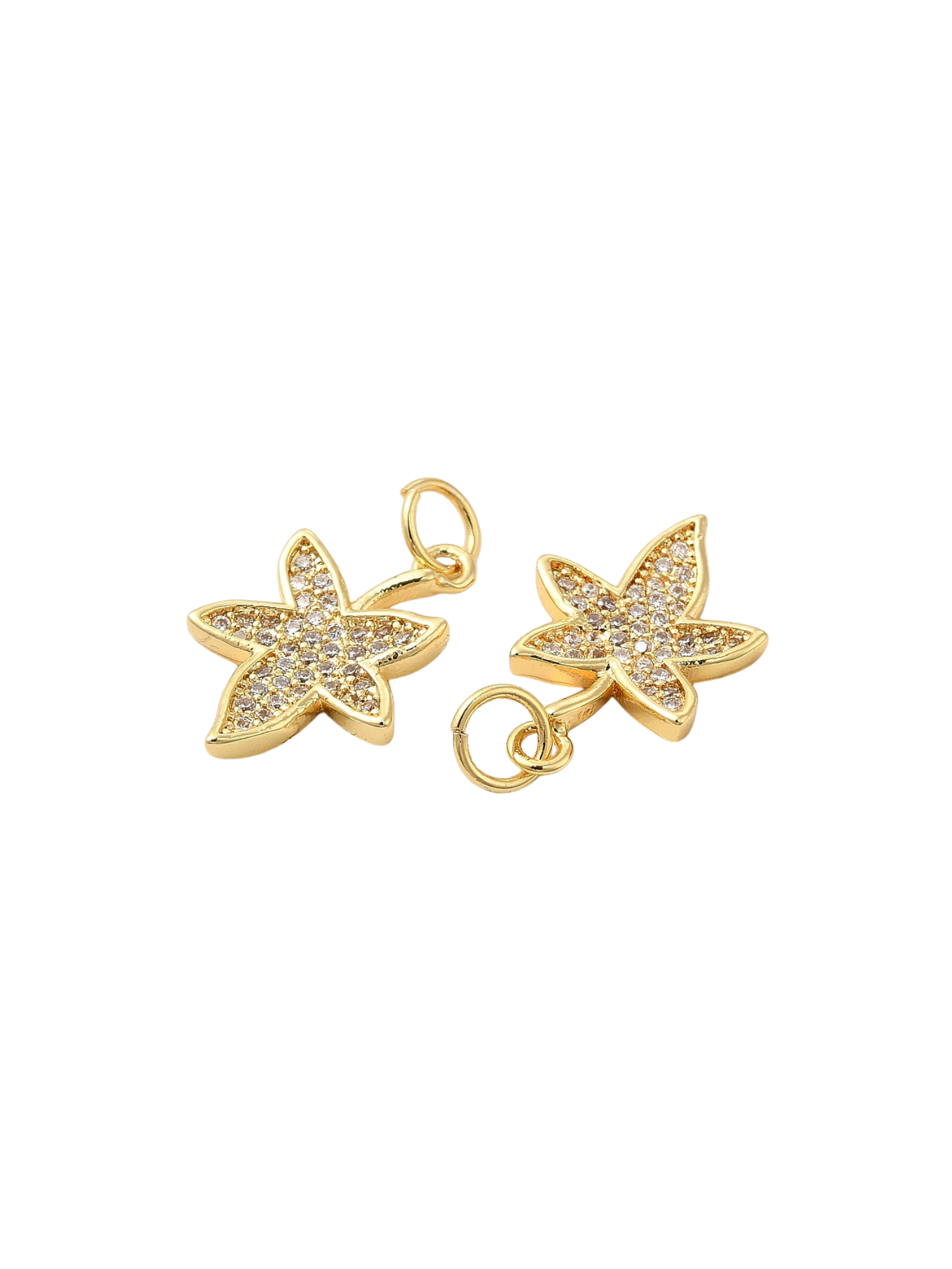 * Gold Inlaid Autumn Leaf Charm
