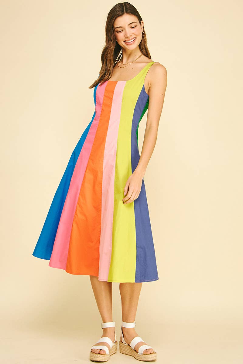 Rainbow Road Midi Dress