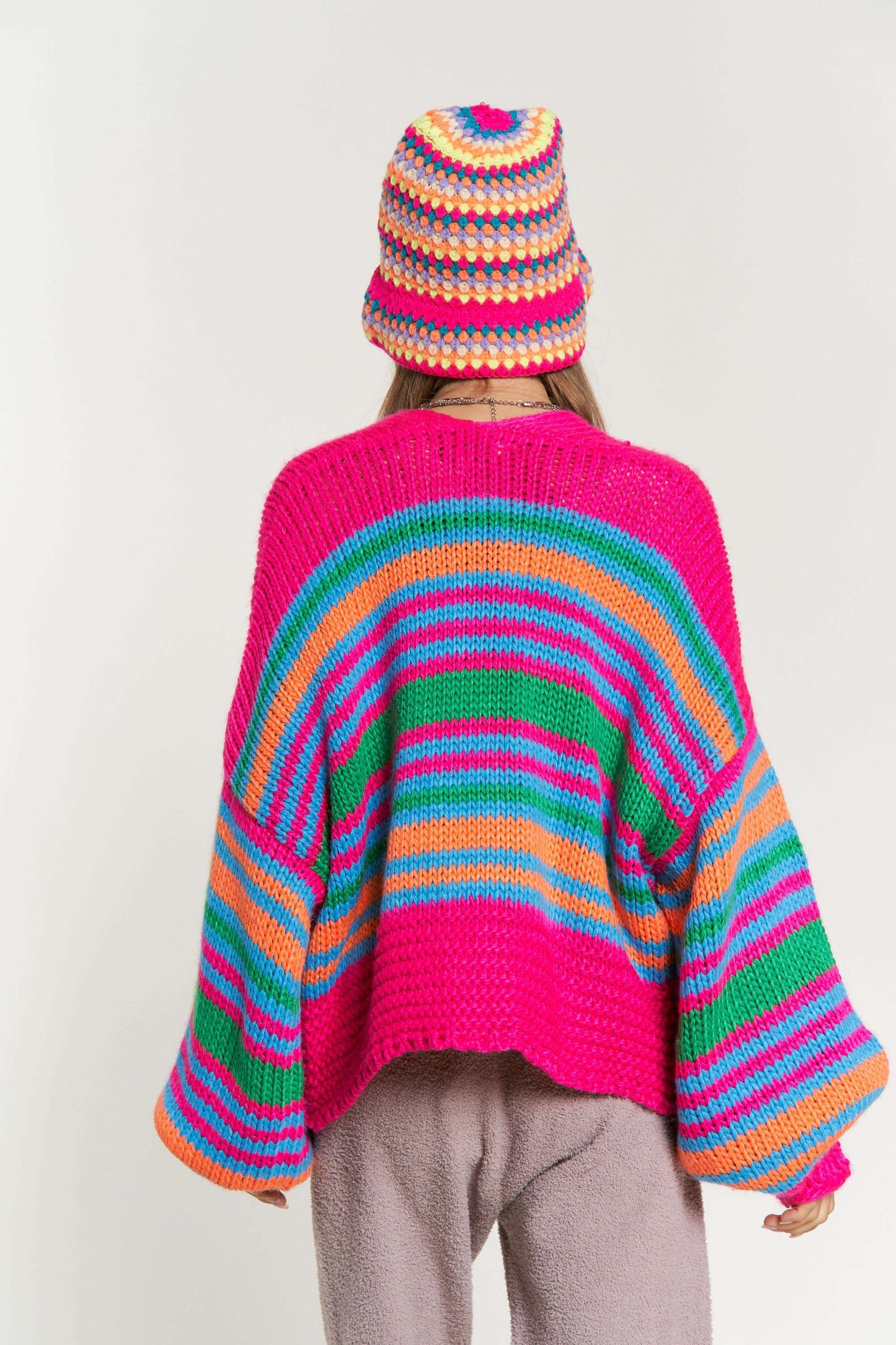 Striped Chunky Knit Cardi