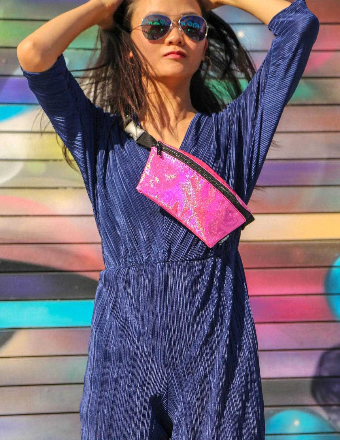 Ultra Slim Fanny Pack | Glitter Pink