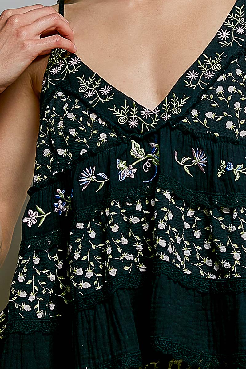 Edelweiss Flouncy Tank (Black)
