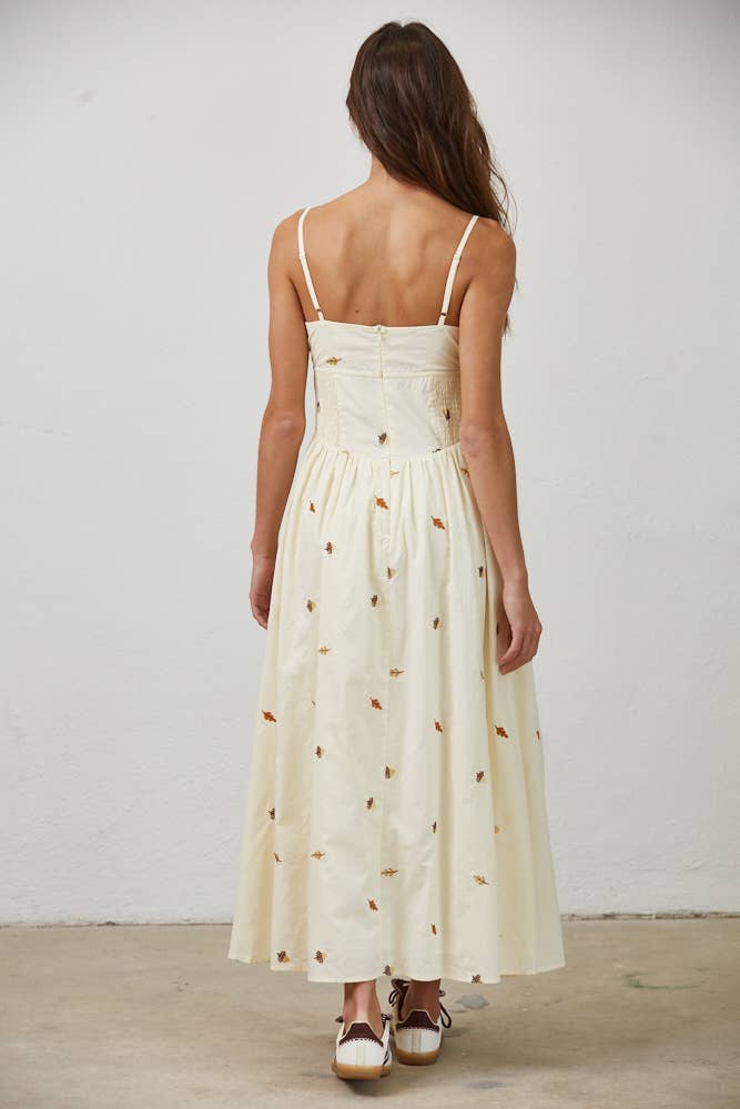 FALL-ing Leaves Cotton Maxi Dress