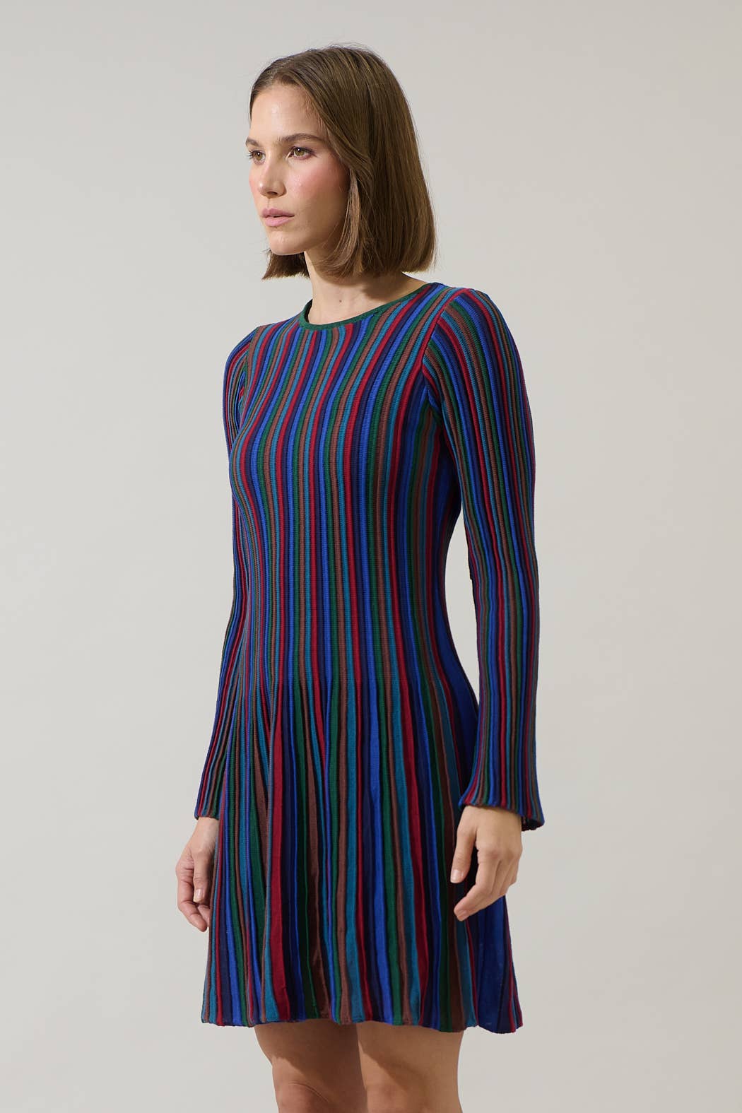 Genesis Rainbow Stripe Knit Minidress
