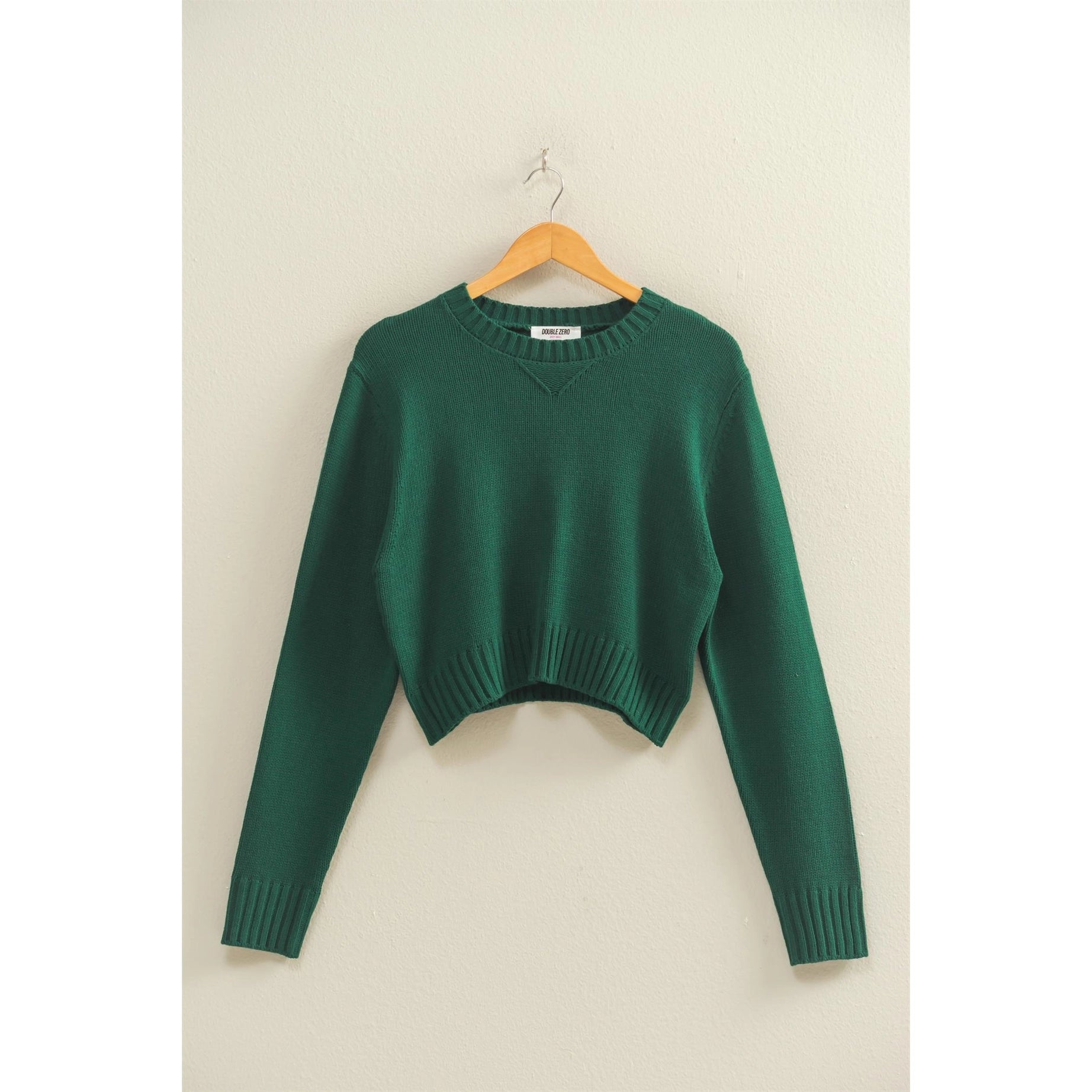 Cropped Everyday Sweater (Forest Green)
