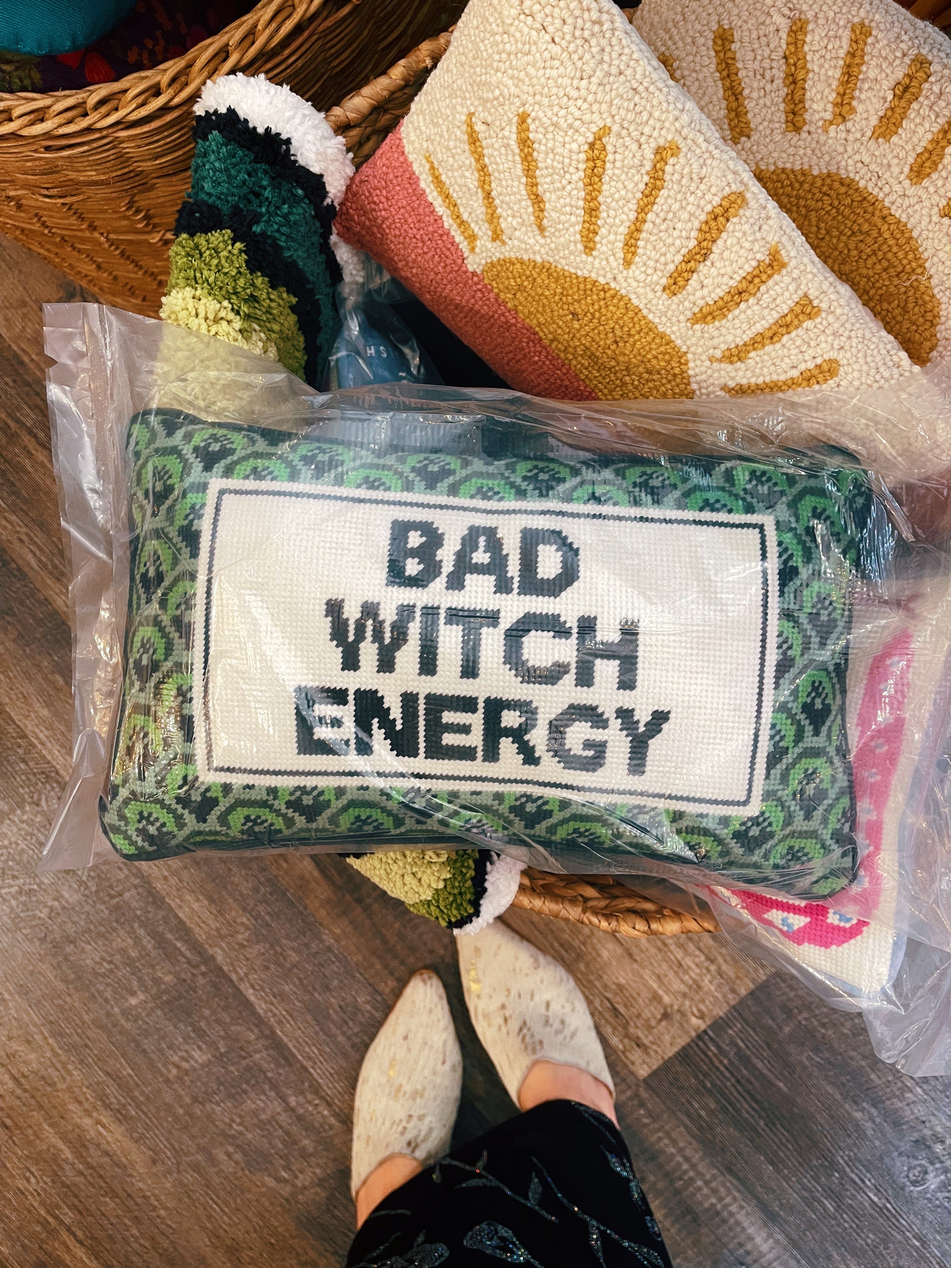 Bad Witch Energy Needlepoint Pillow | FURBISH Studio