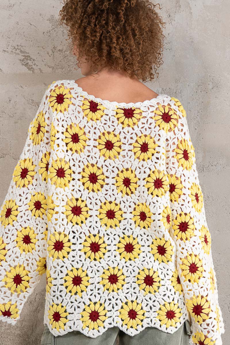 Sunflower Crochet Sweater