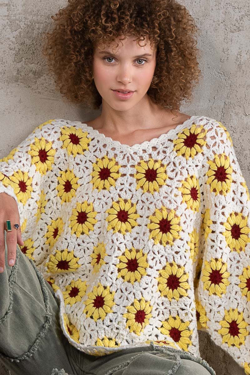 Sunflower Crochet Sweater