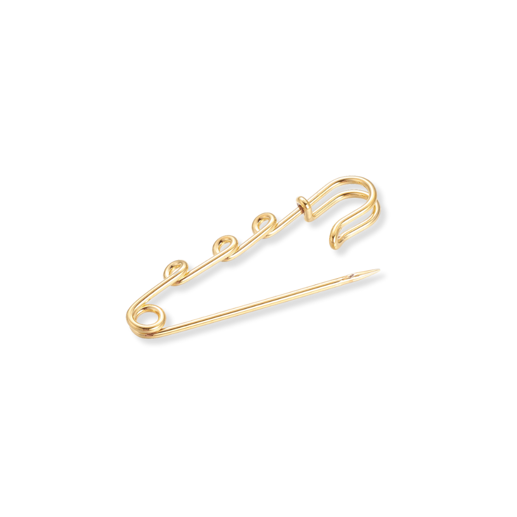 Gold Safety Pin Brooch
