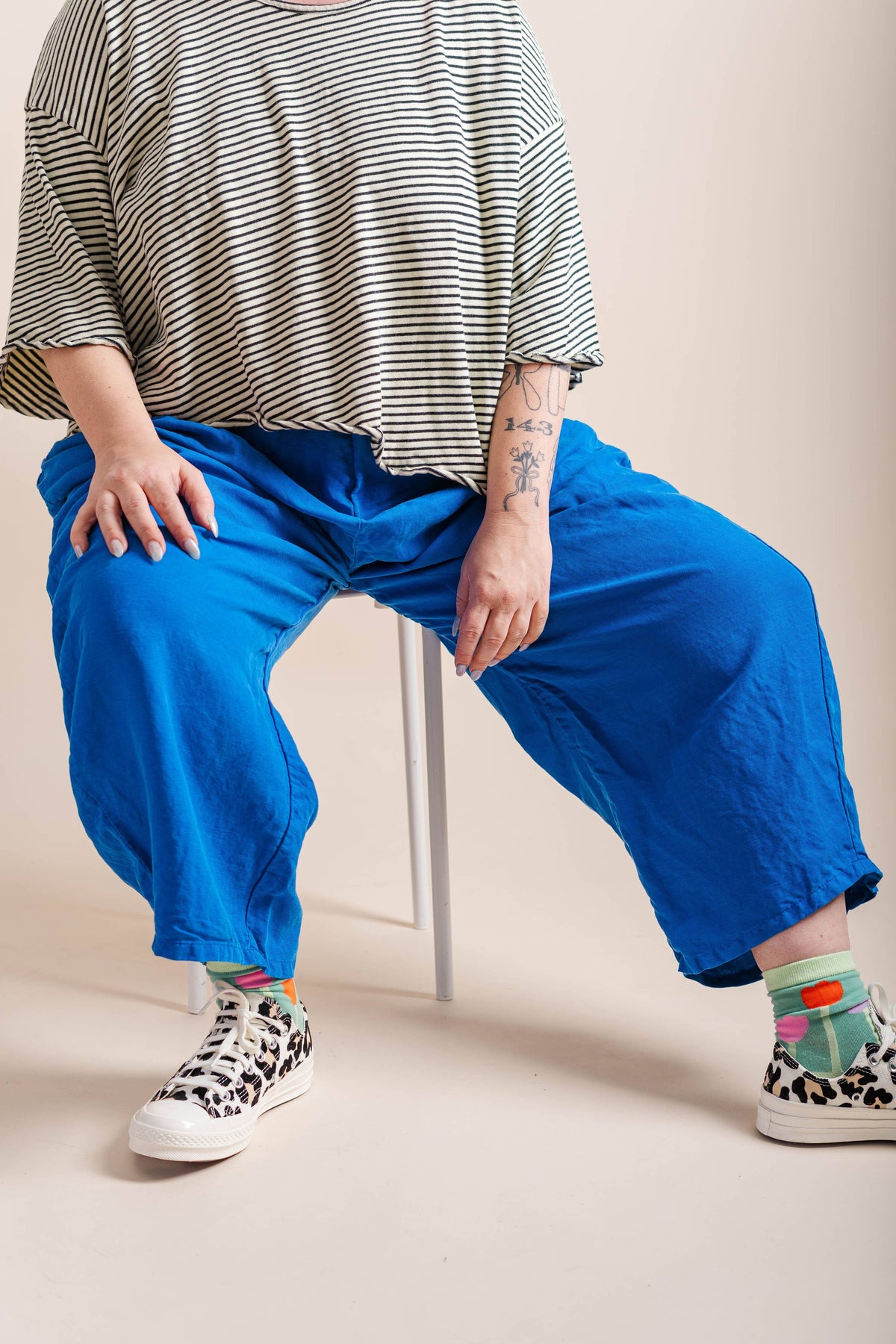 Bright Blue Linen Balloon Pant | NETTLE STUDIOS