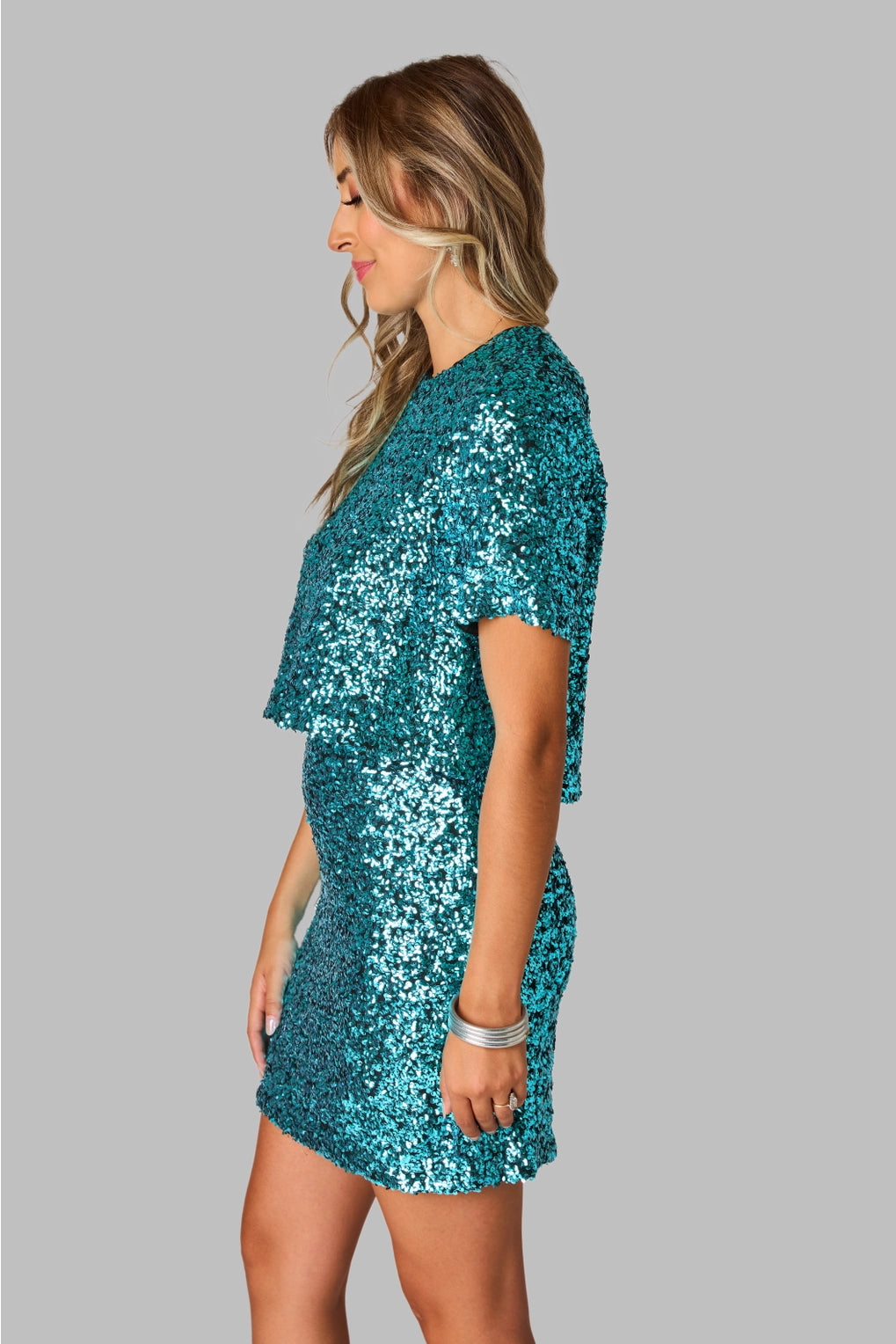 Shimmy & Shake Cropped Tee | Teal