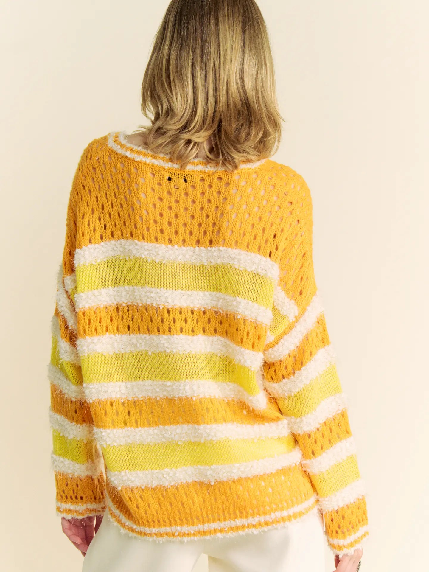 Striped Marigold Lightweight Sweater