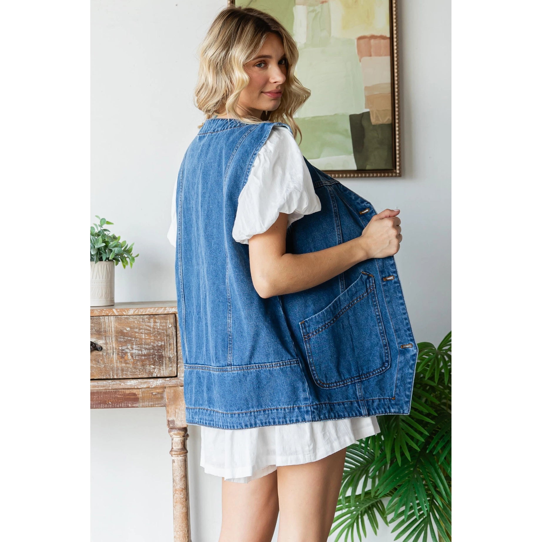 Lainey Longline Denim Vest