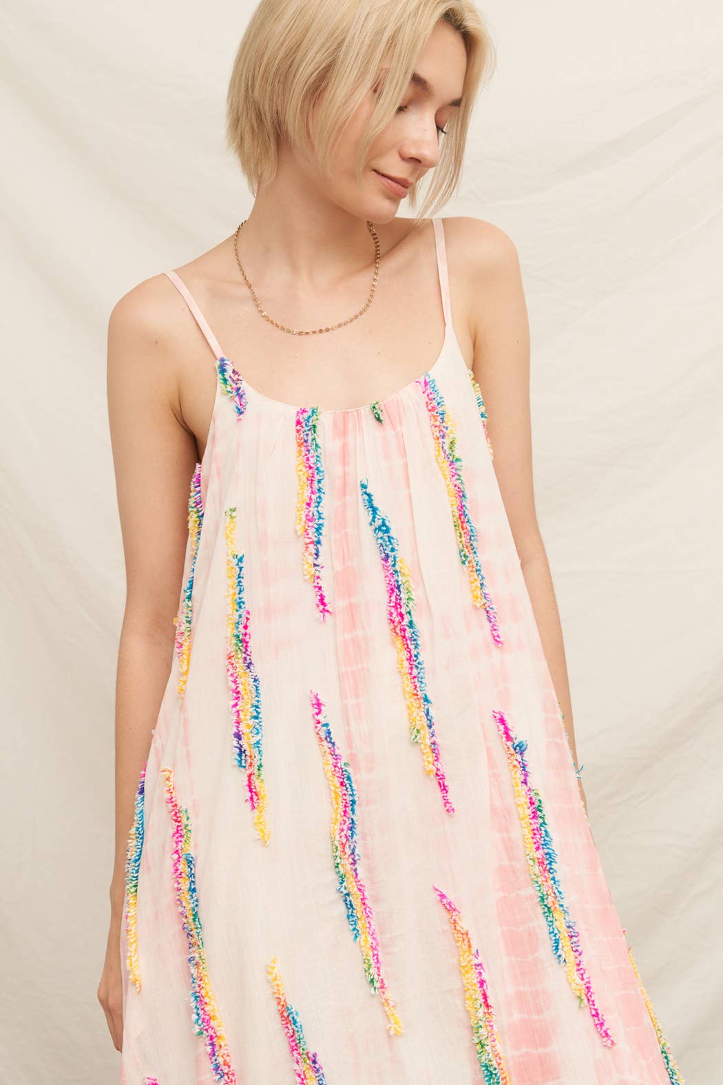 Tufted Tie-Dyed Sundress