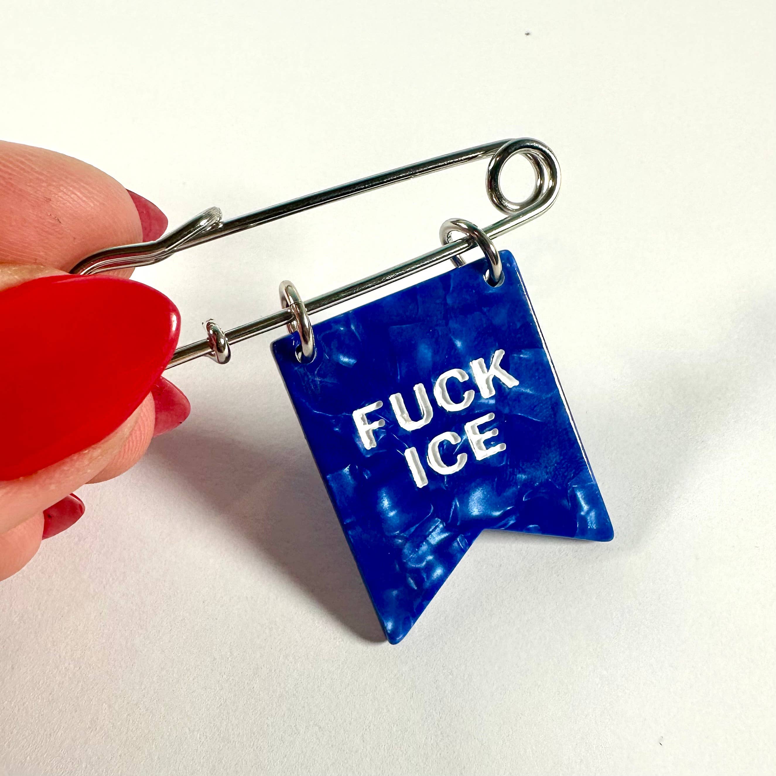 F*ck ICE Banner Ribbon Safety Pin - Fundraiser