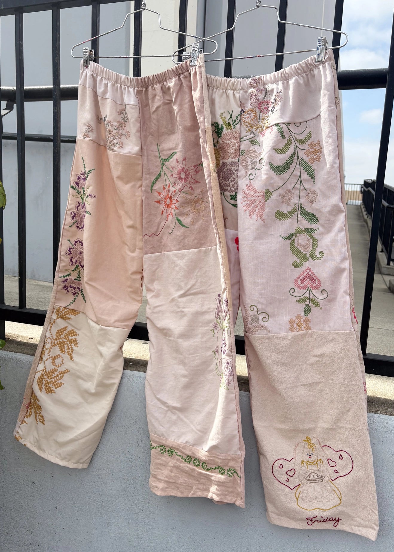 Upcycled Embroidered Pants | AMERICAN RECYCLED CLOTHING