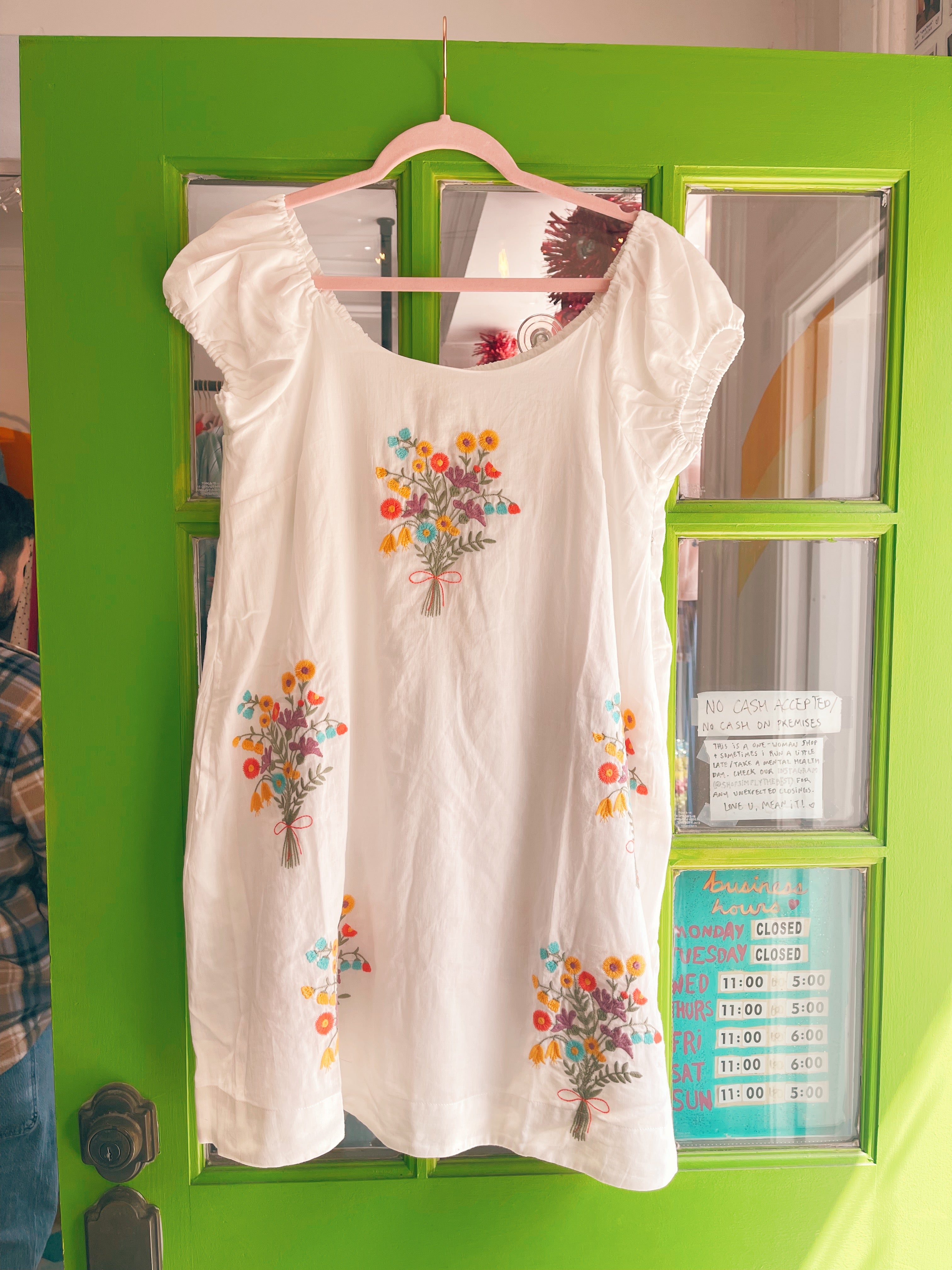 Bouquet Cotton Minidress (White)