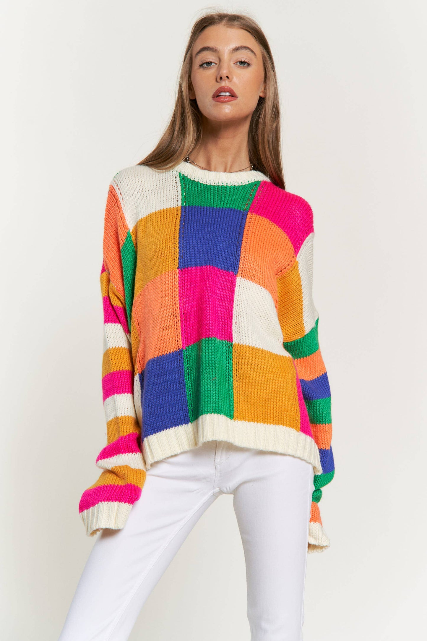 Checkerboard Vivids Sweater