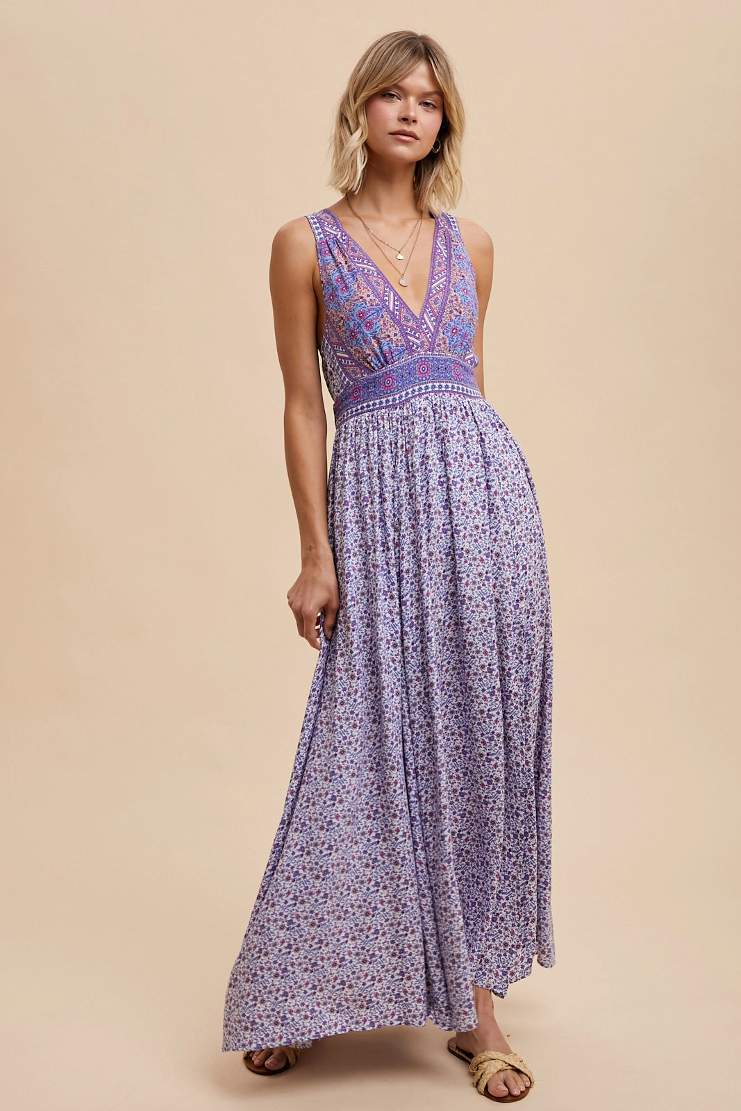 Purple Paisley Maxi Dress