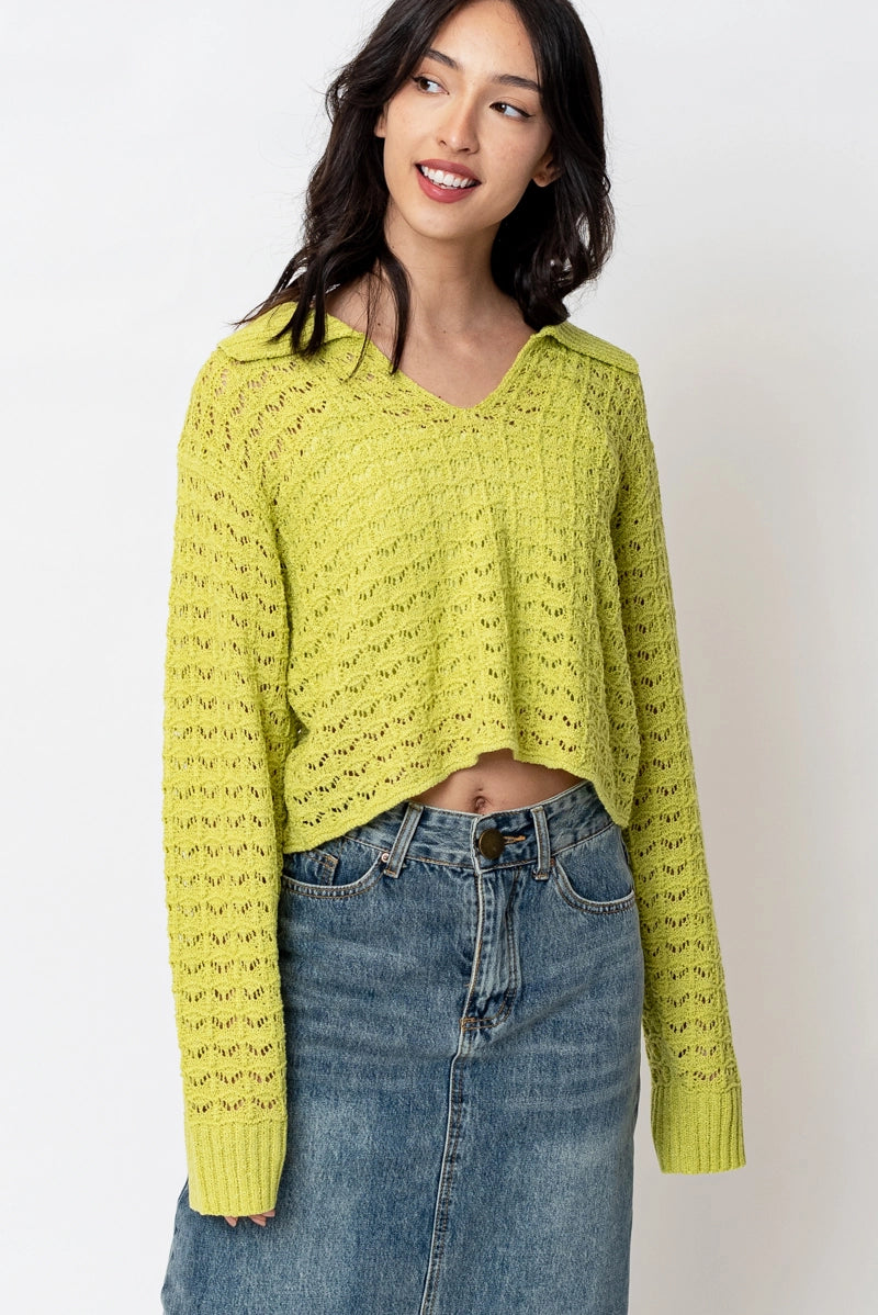 Lime in the Coconut Cropped Crochet