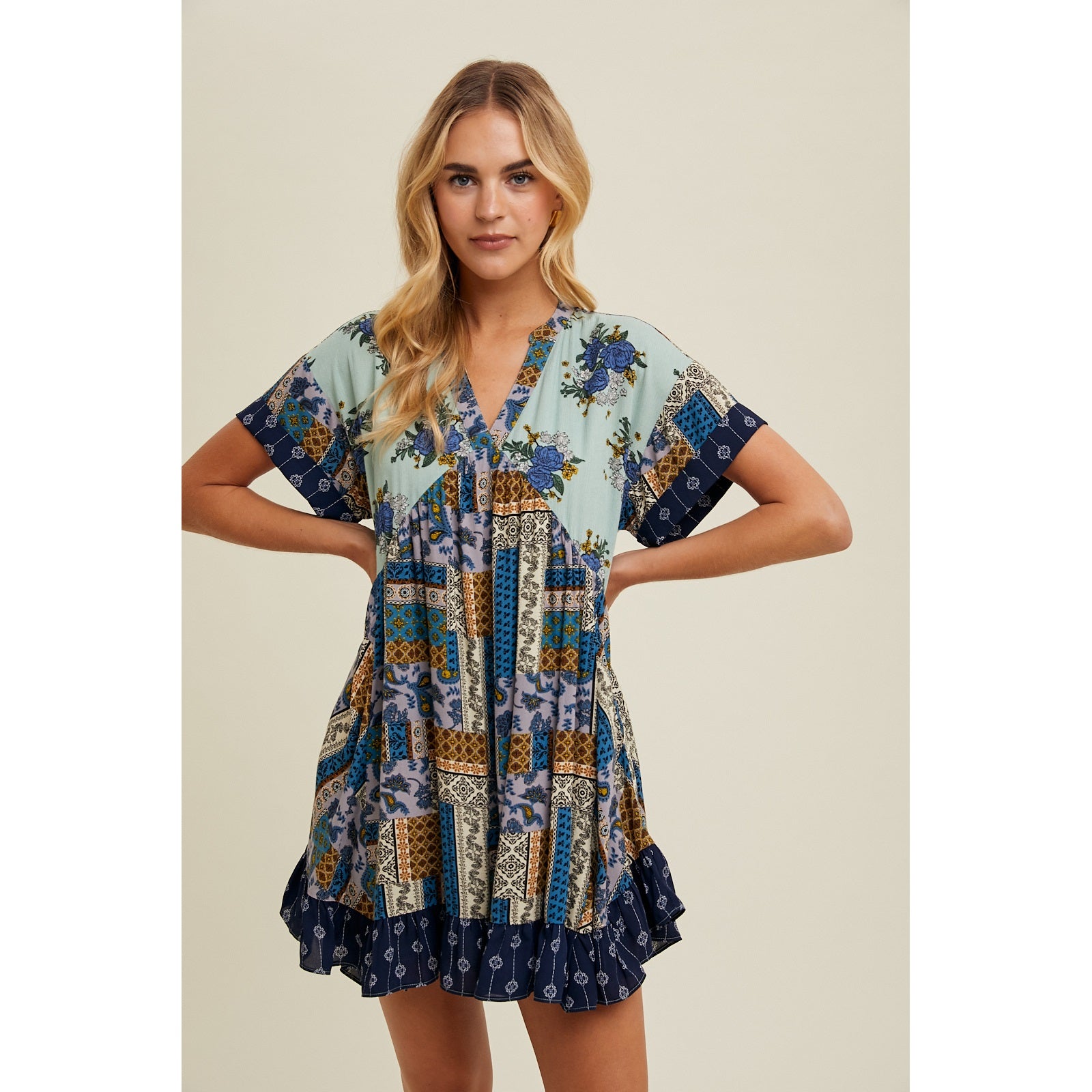 Willa Multipattern Minidress