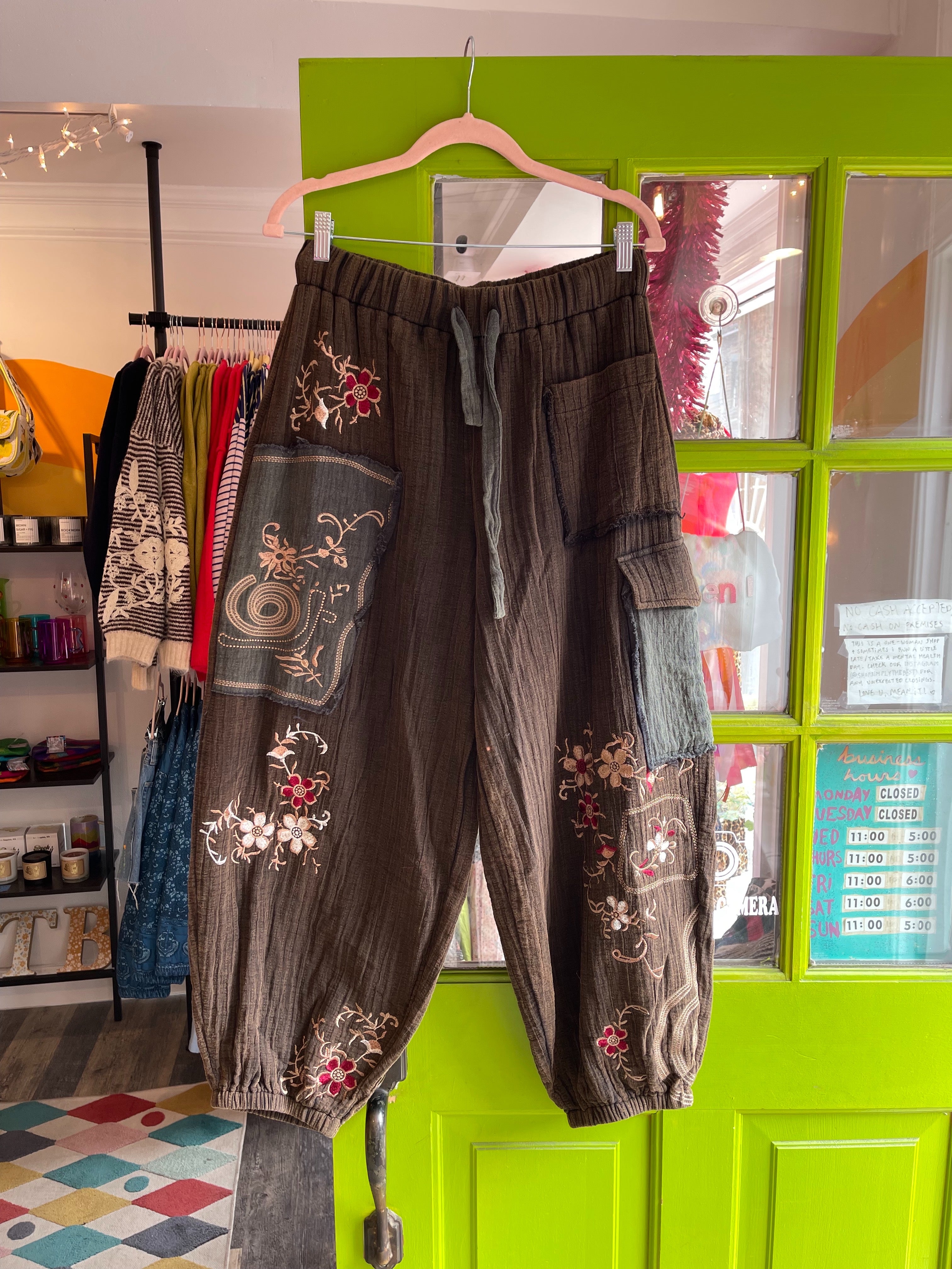 Patchwork Gauzy Joggers