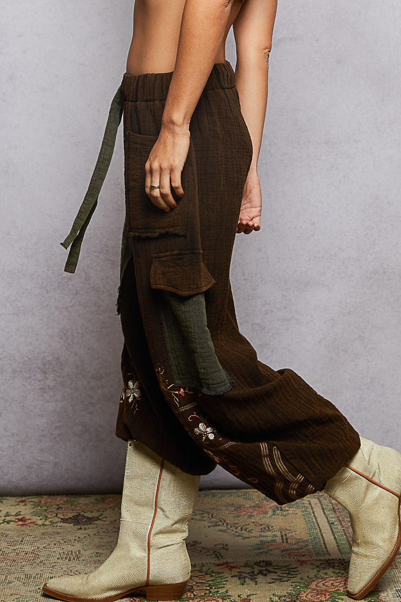 Patchwork Gauzy Joggers