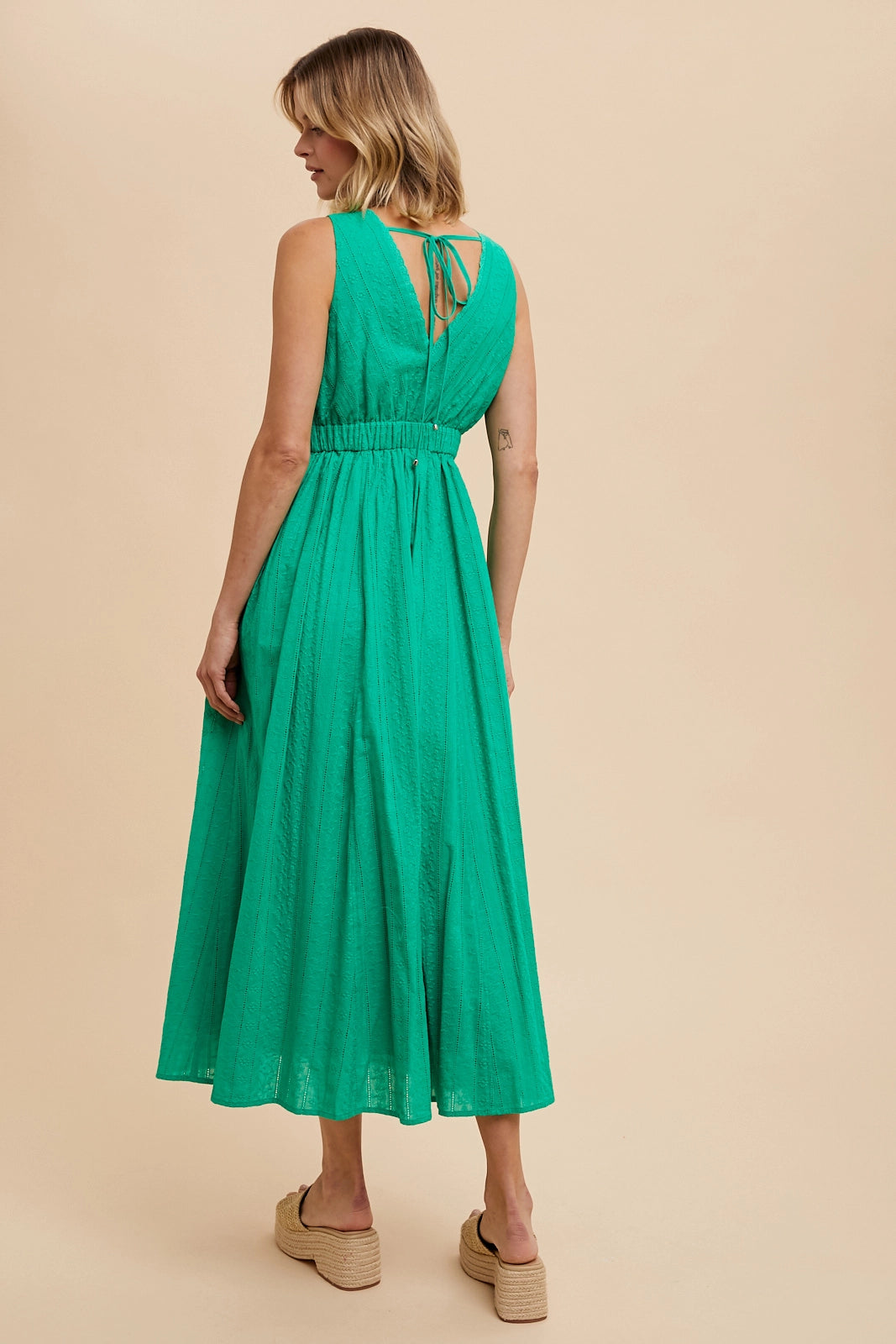 Kelly Green Cotton Eyelet Dress