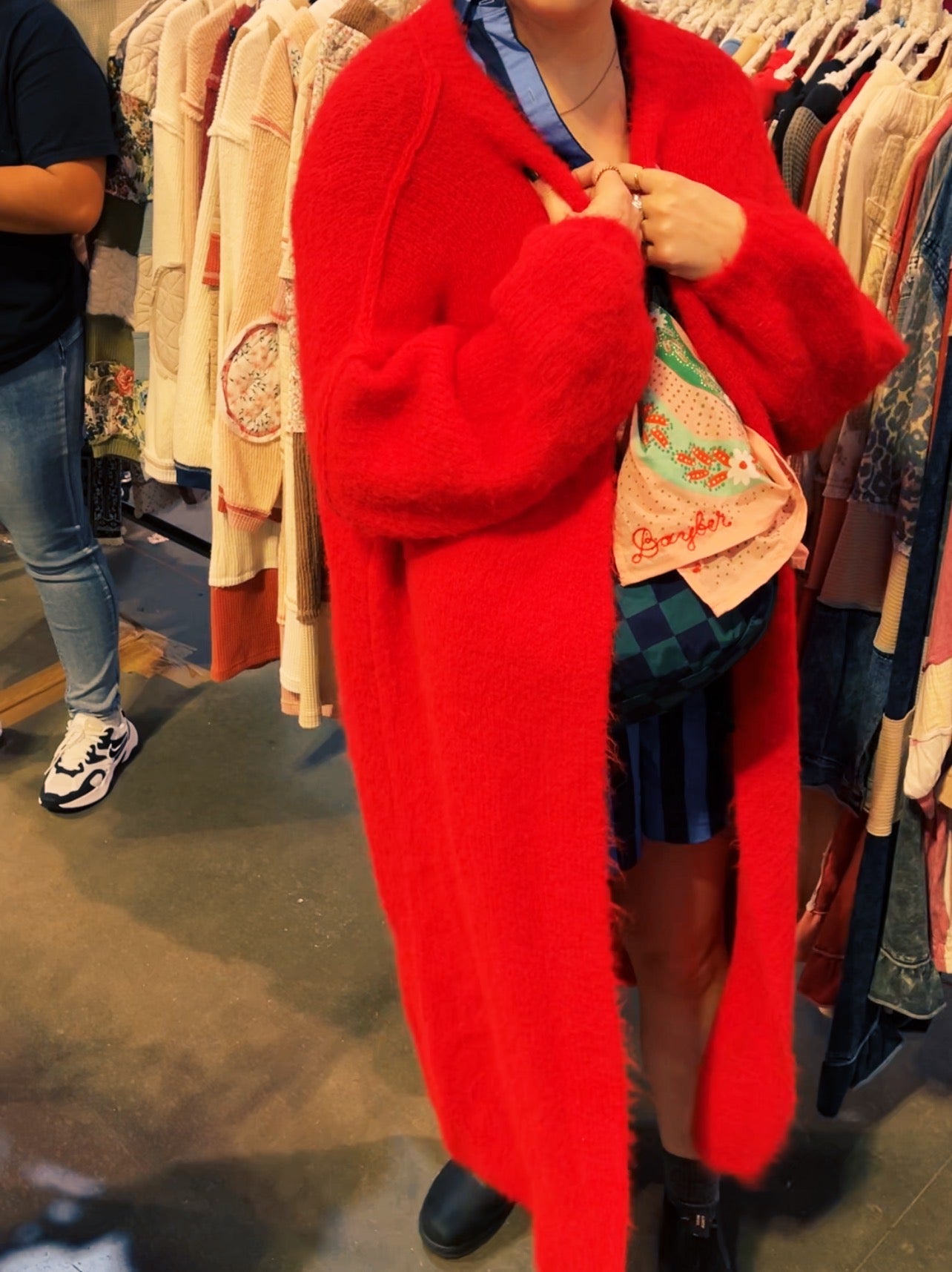 Cherry Red Maxi Cardi