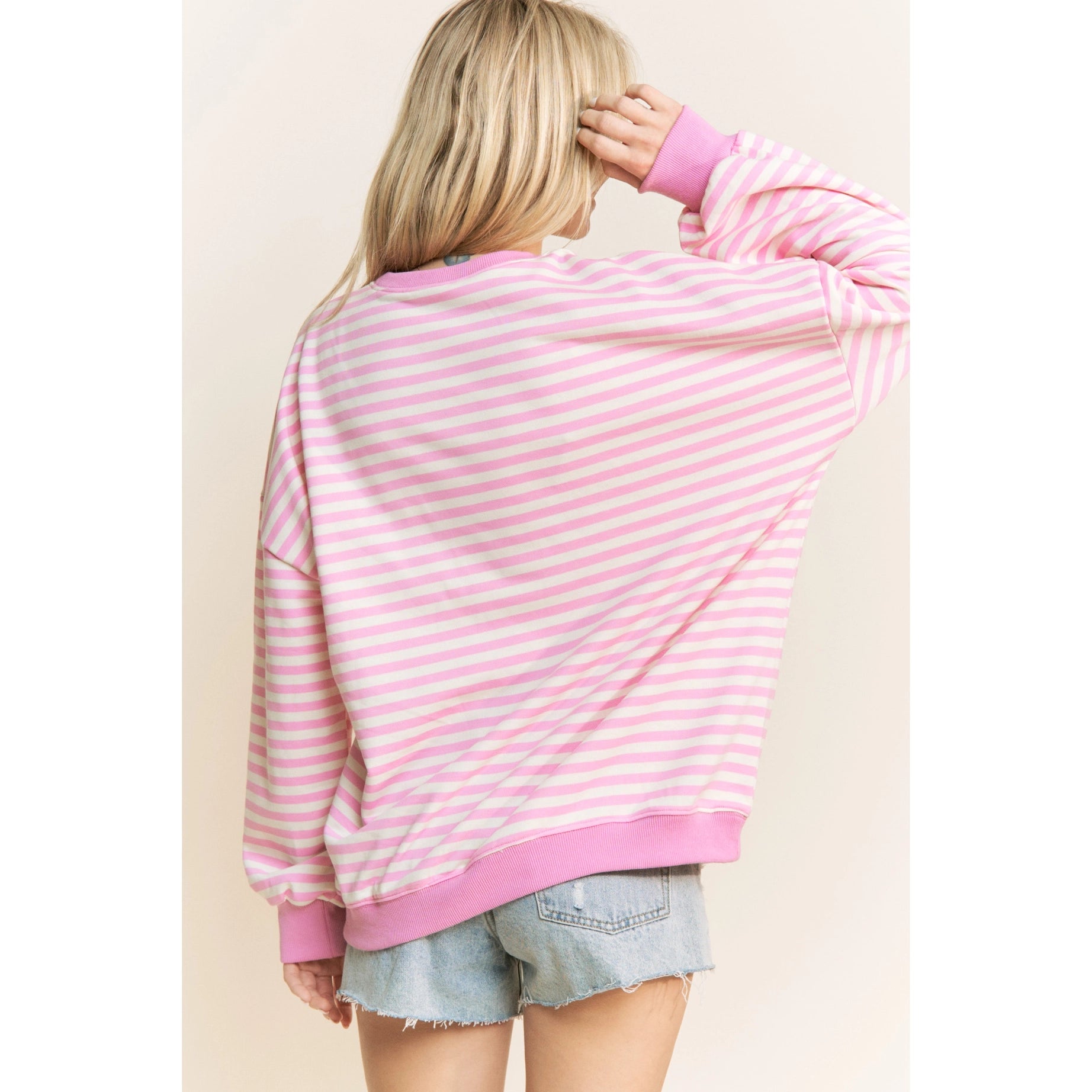 Striped Everyday Pullover (Pink)