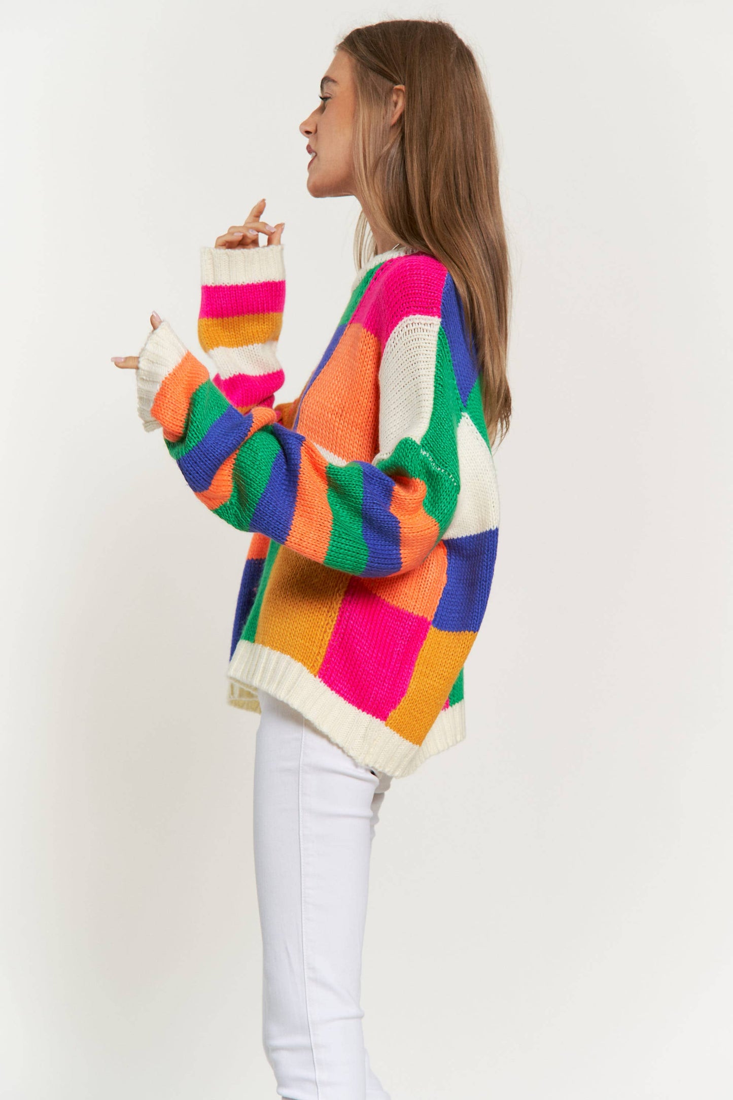 Checkerboard Vivids Sweater