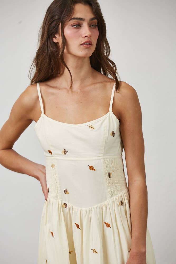 FALL-ing Leaves Cotton Maxi Dress