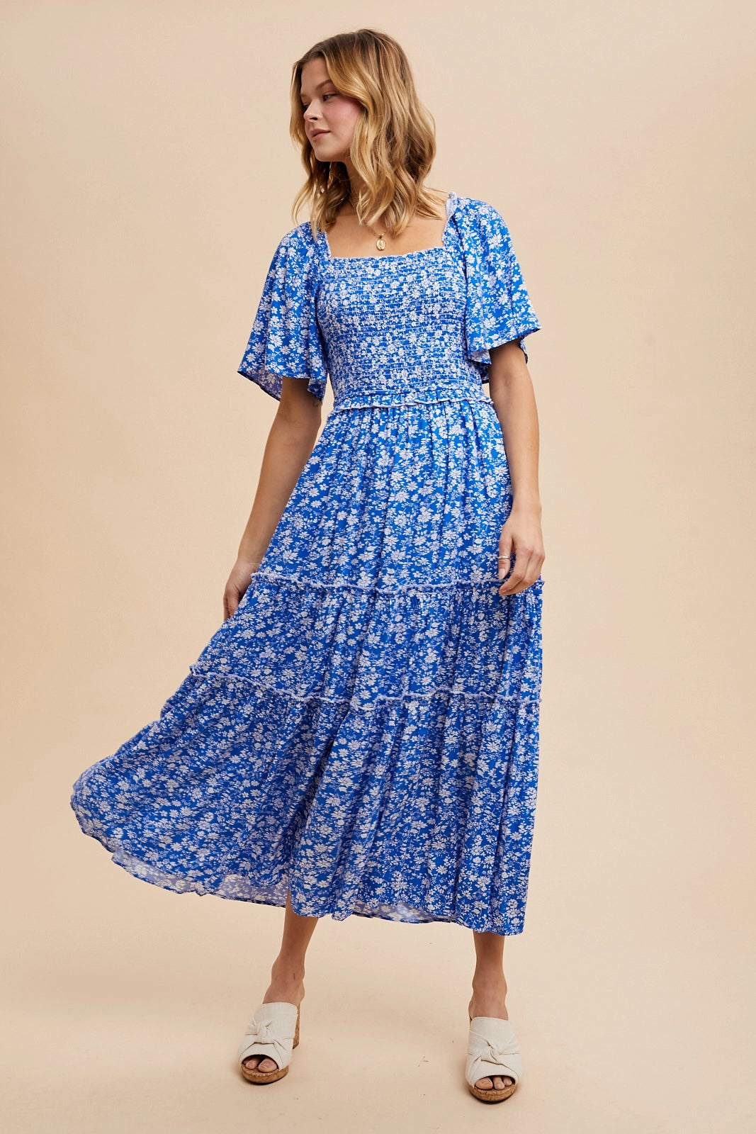 Chickadee Blues Midi Dress