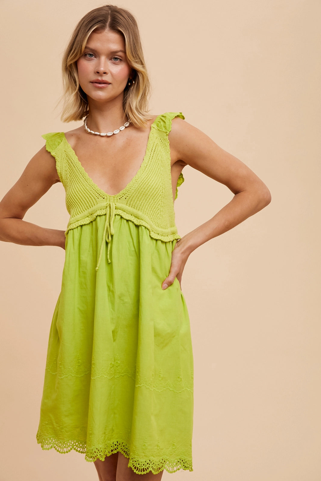 Pistachio Babydoll Minidress