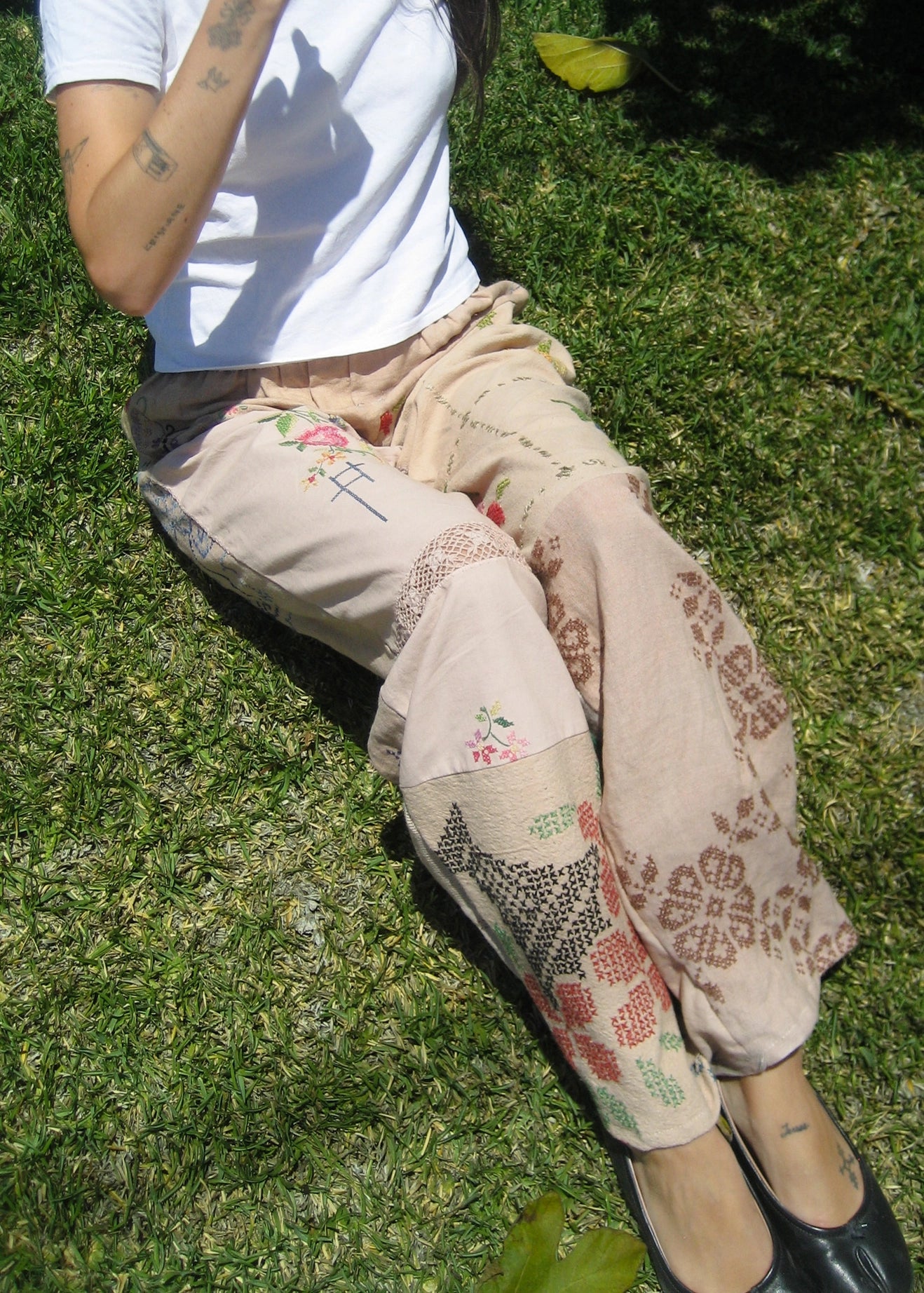 Upcycled Embroidered Pants | AMERICAN RECYCLED CLOTHING