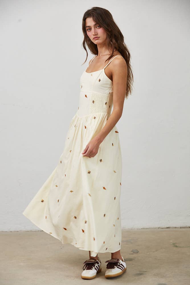 FALL-ing Leaves Cotton Maxi Dress