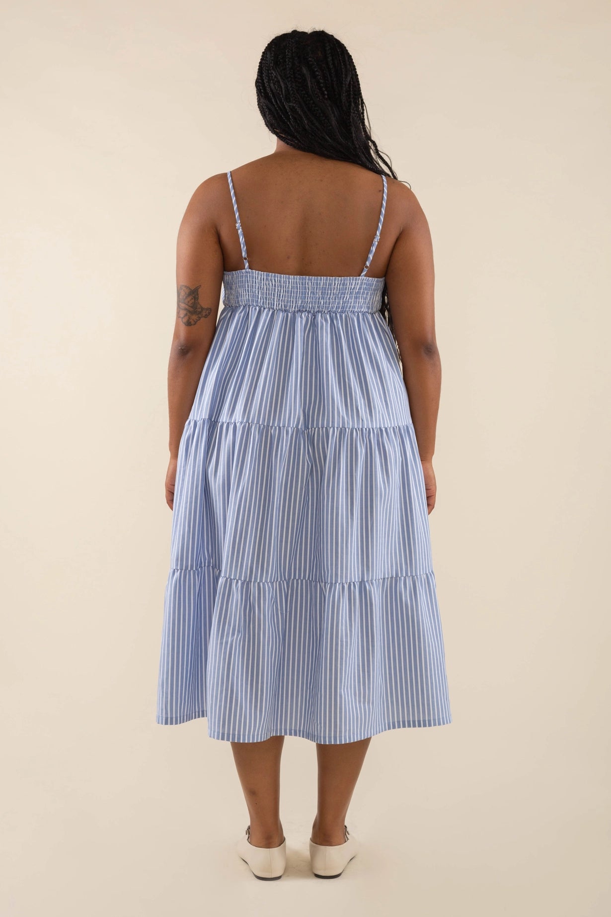 Colette Pinstripe Midi Dress