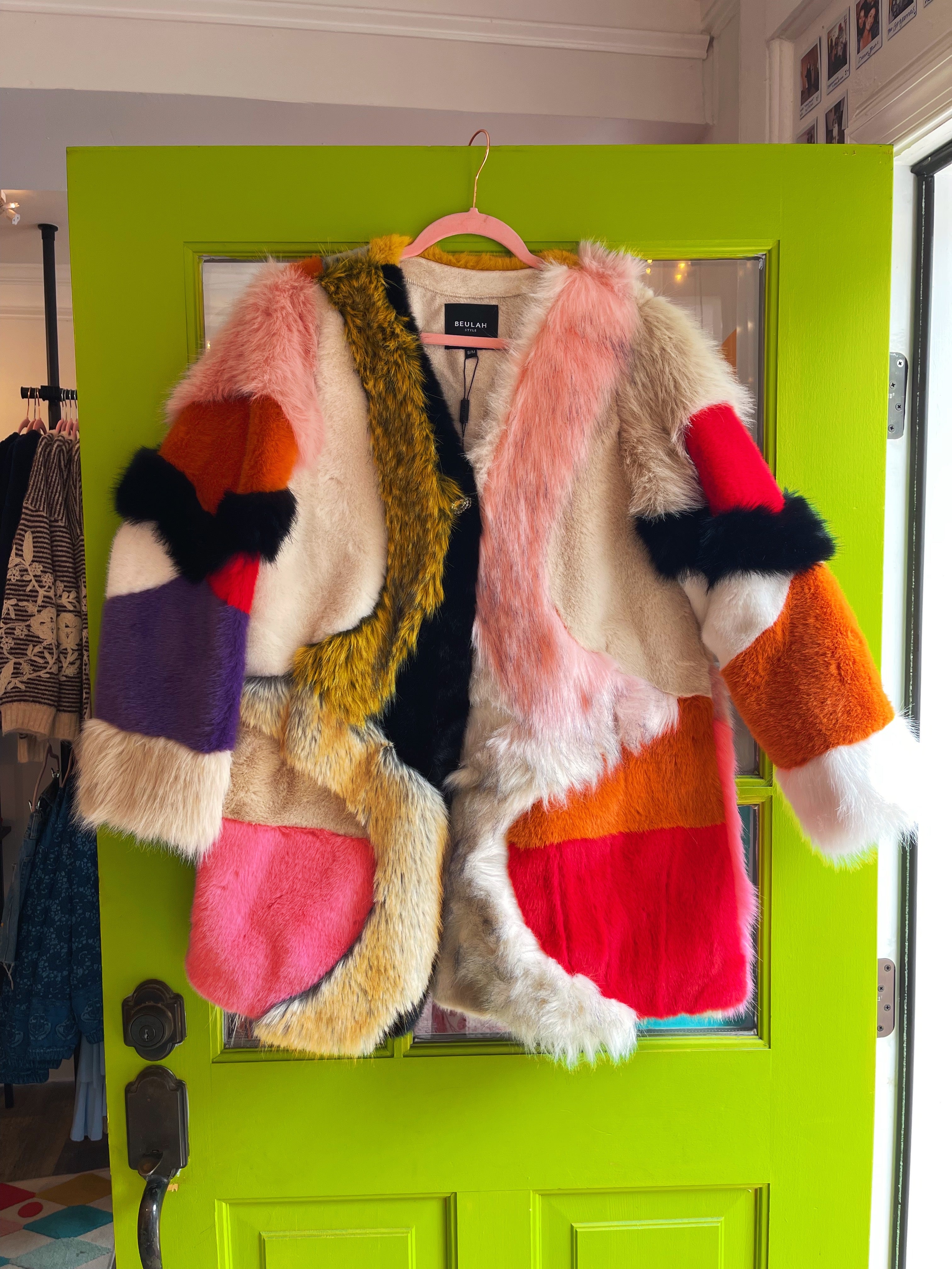 Maximalist Rainbow Faux Fur Coat