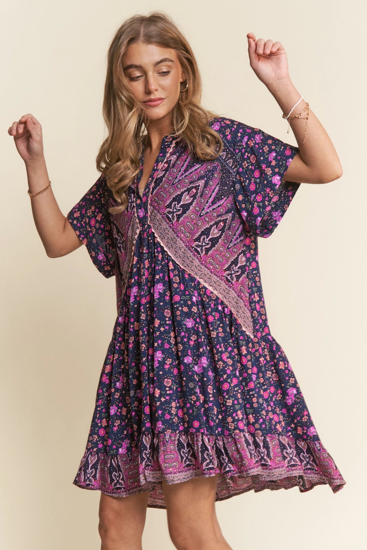 Blackberry Short Sleeve Minidress