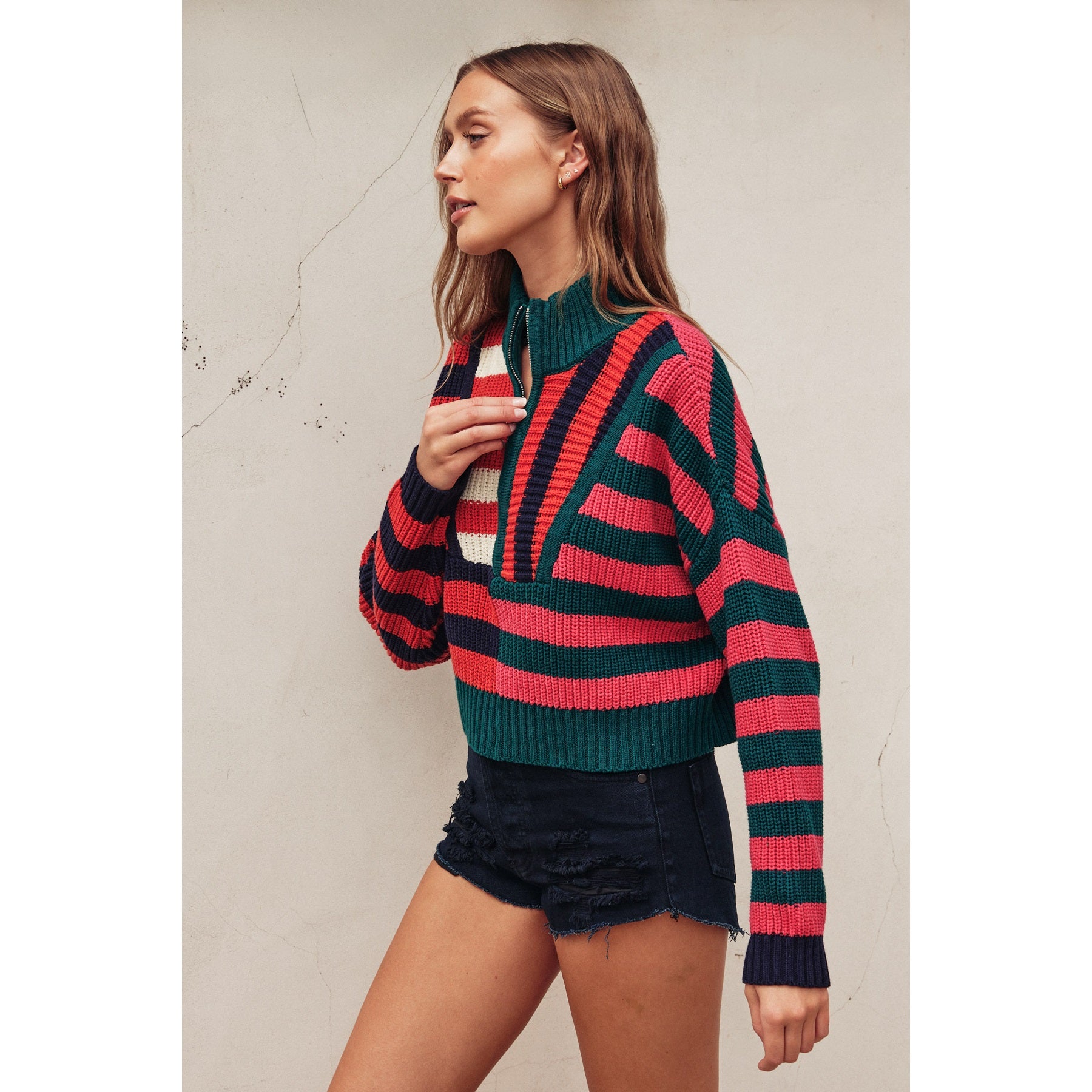 Collegiate 3/4 Zip Knit