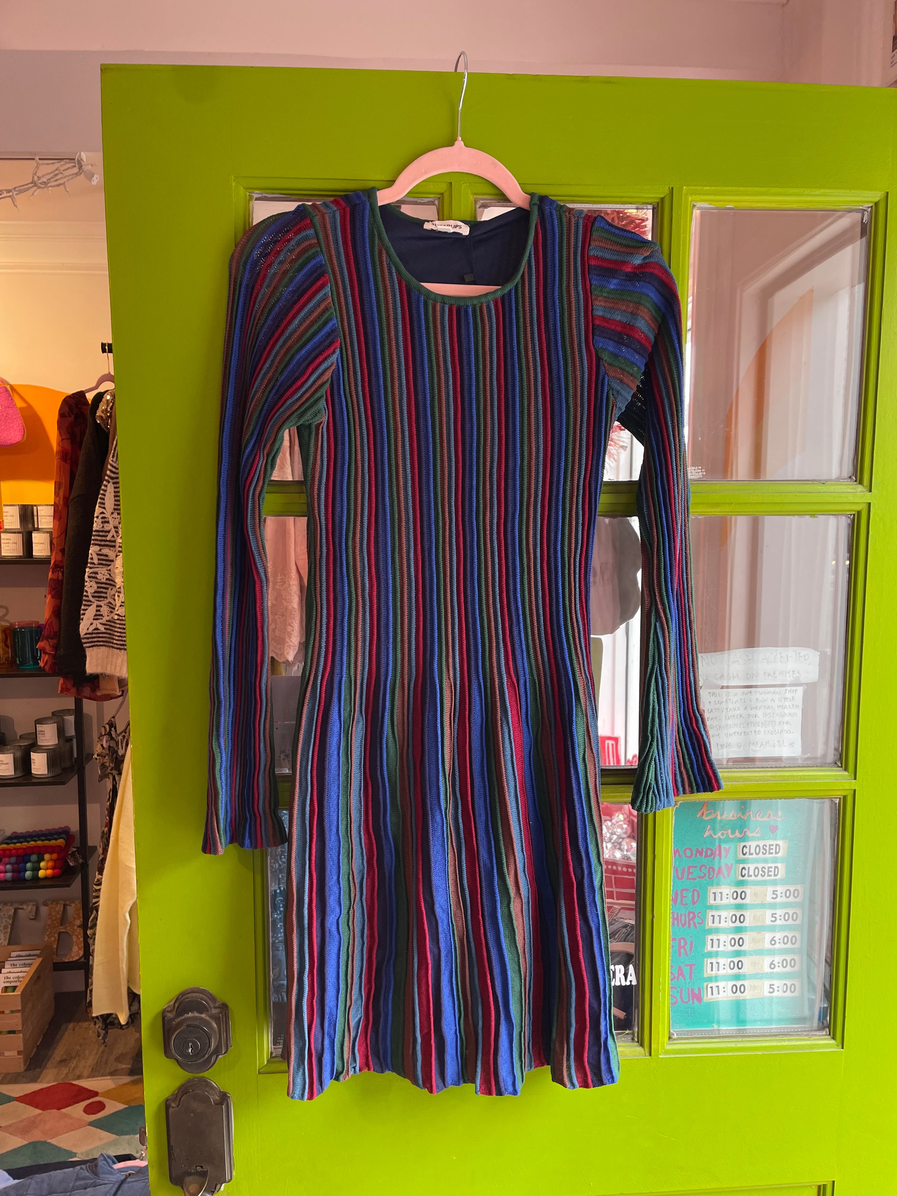 Genesis Rainbow Stripe Knit Minidress