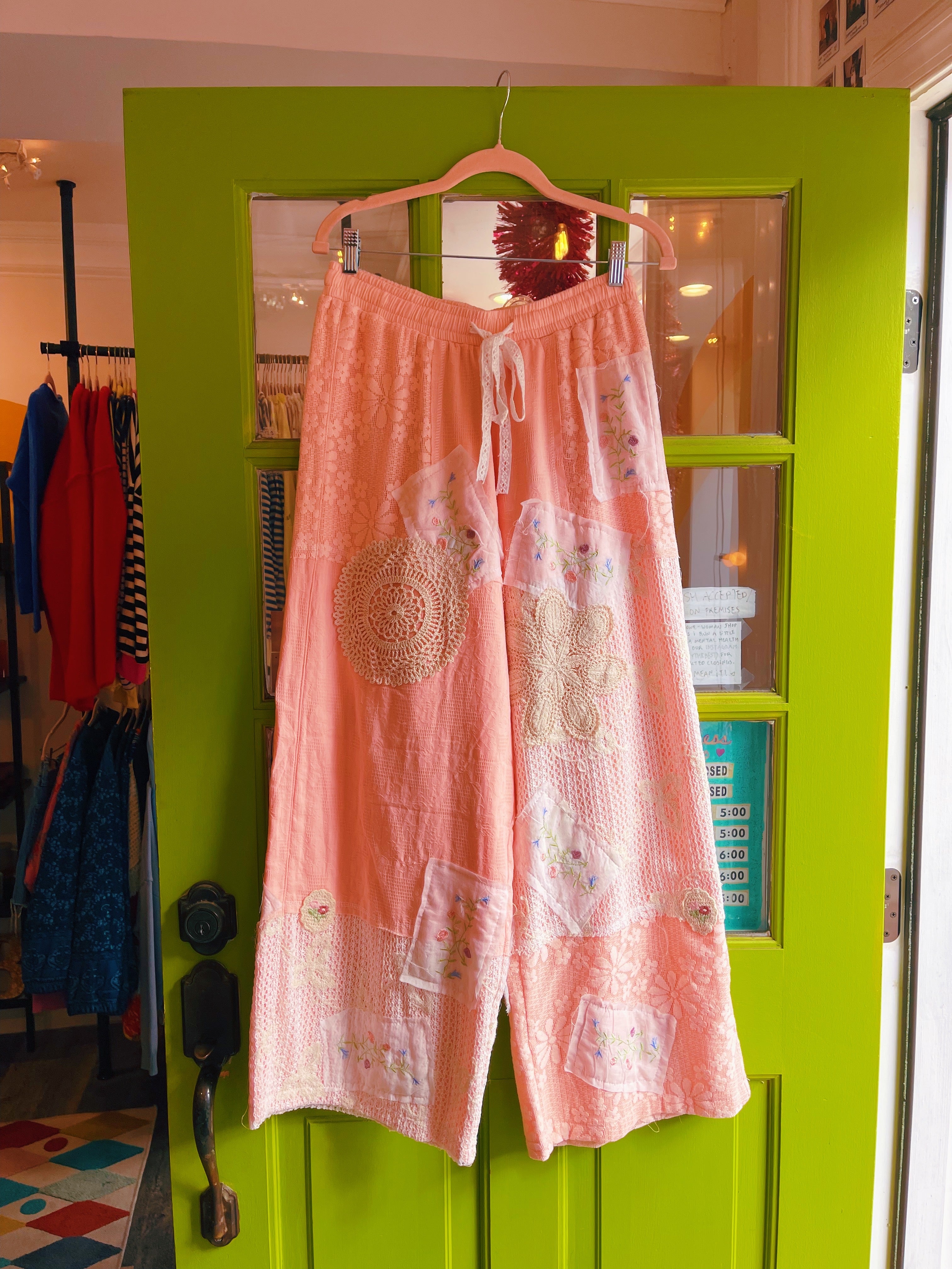 Baby Pink Patchwork Pants