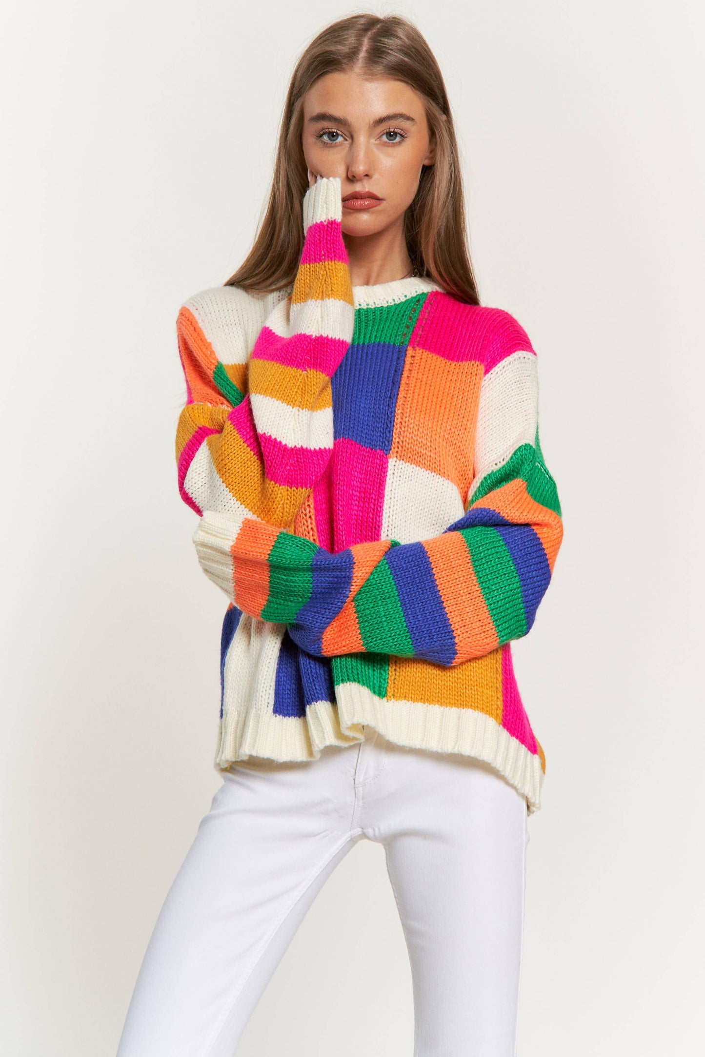 Checkerboard Vivids Sweater