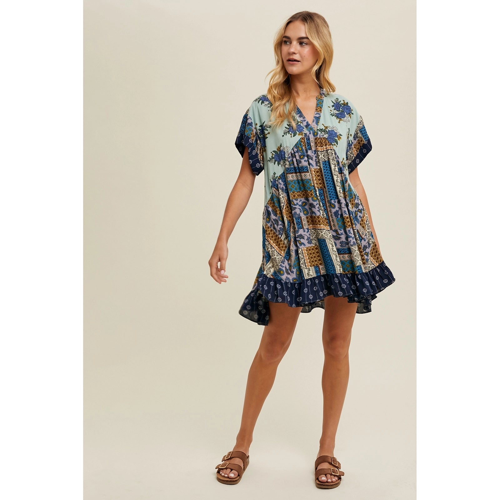 Willa Multipattern Minidress