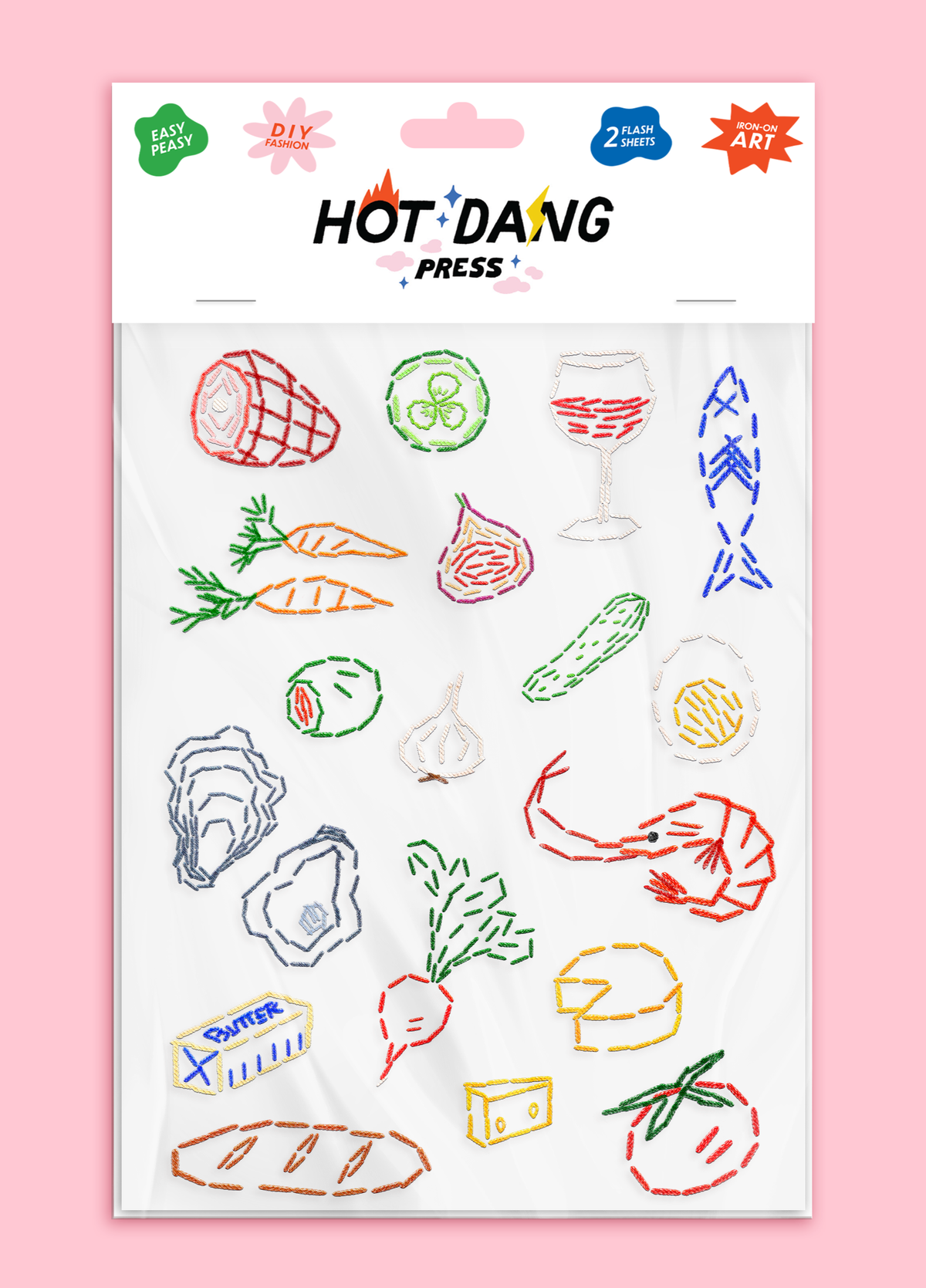 IRON-ON APPLIQUE Food Sheet Set