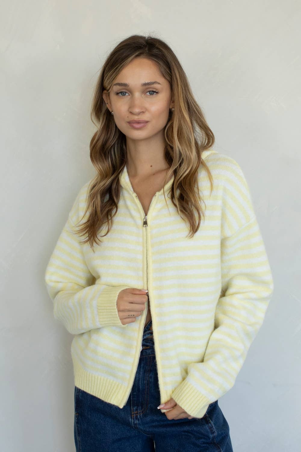 Butter Striped Cooper Zip-Up Hoodie