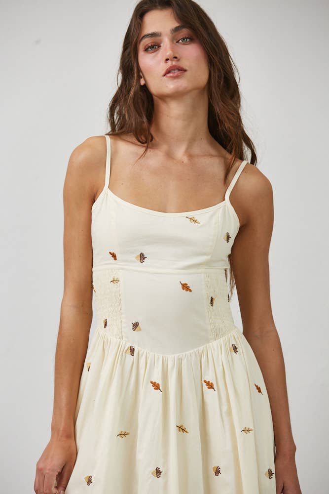 FALL-ing Leaves Cotton Maxi Dress