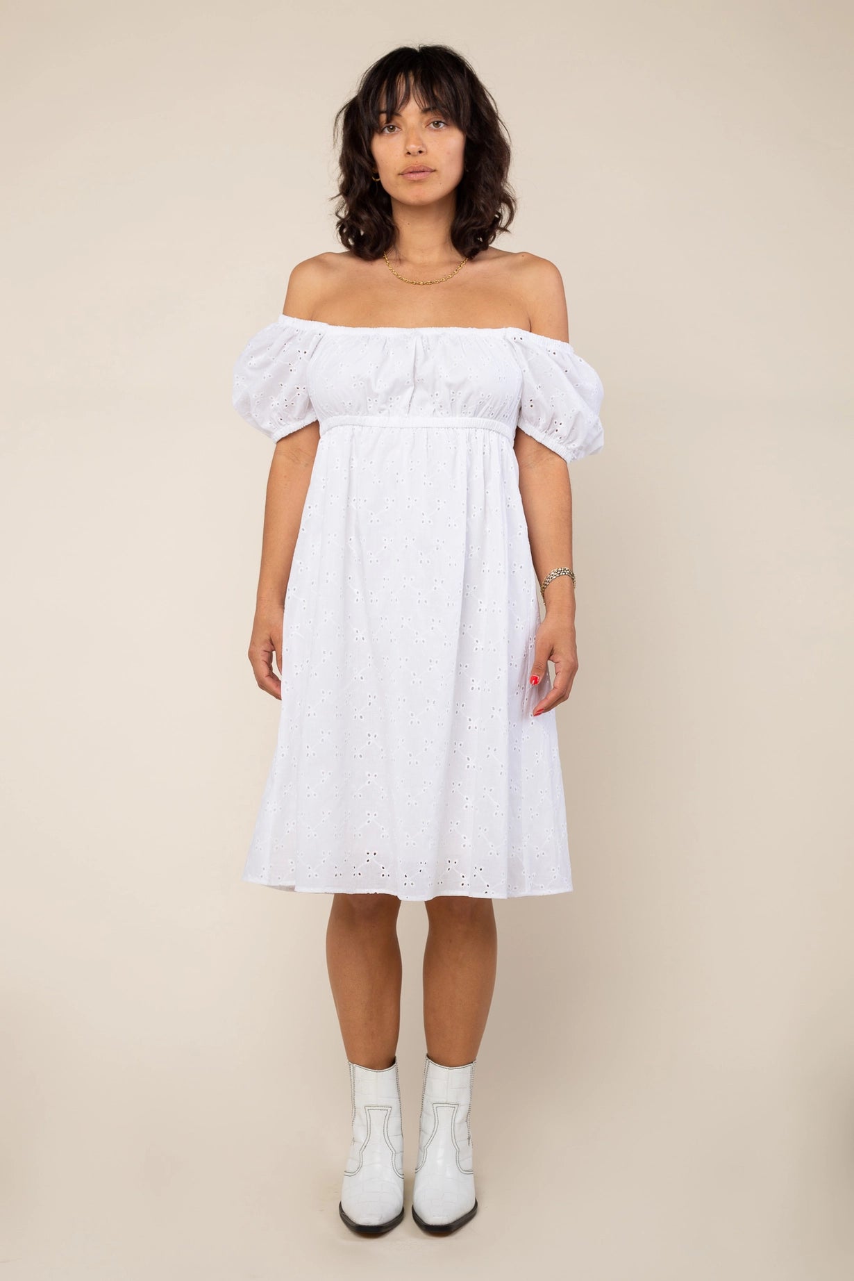 Cotton Poplin Eyelet Dress
