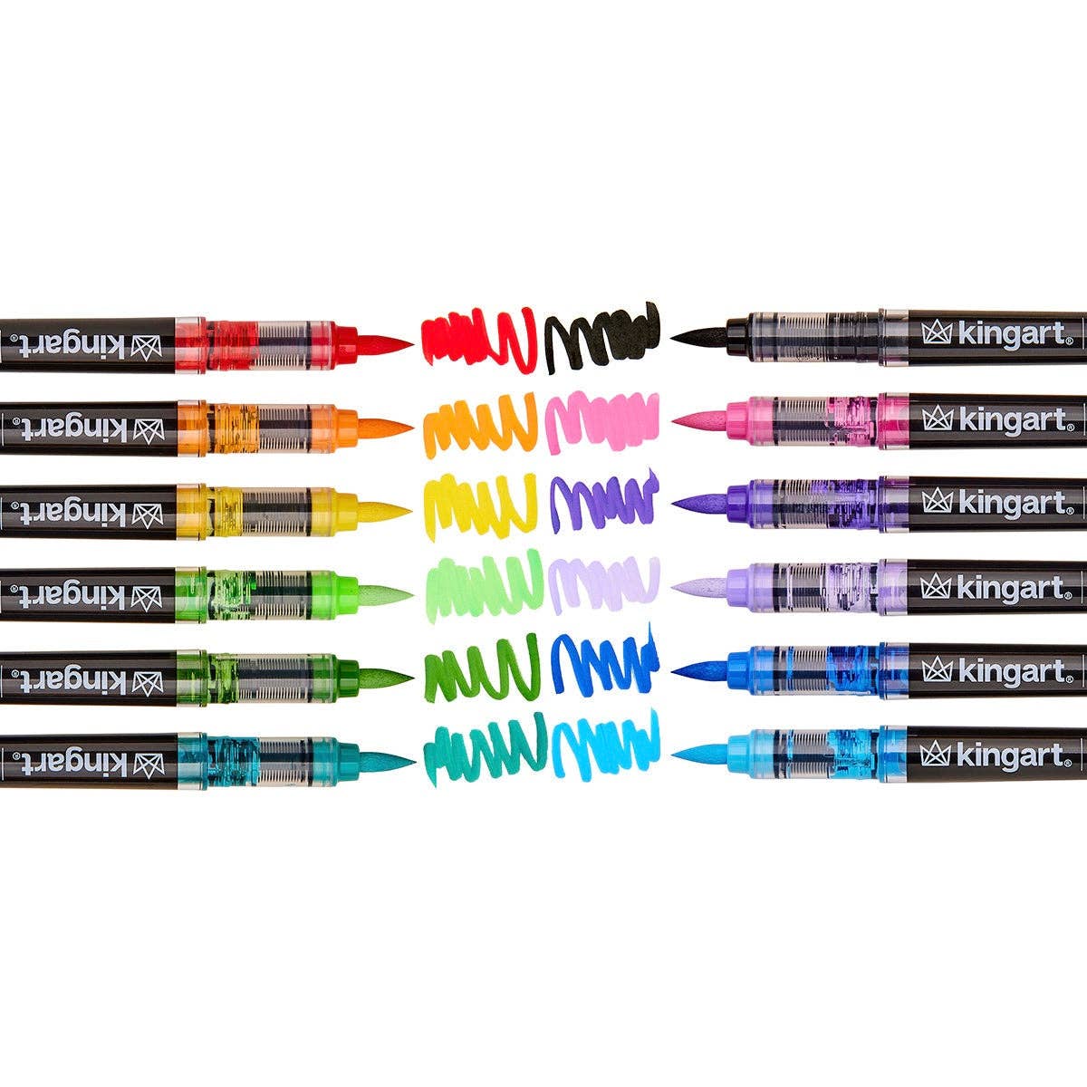 PRO Acrylic Paint Brush Pens - 12 Classic Colors | KINGART