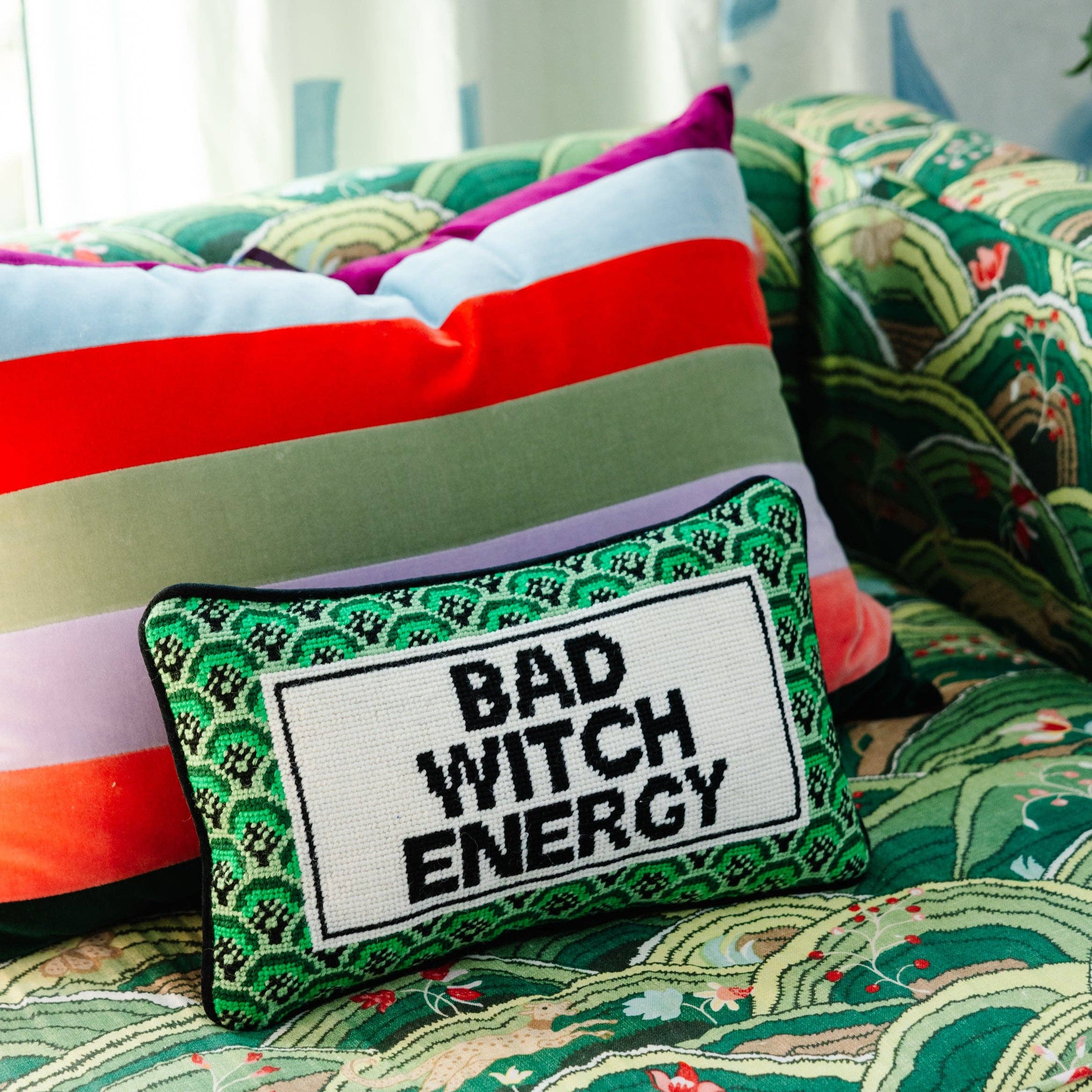 Bad Witch Energy Needlepoint Pillow | FURBISH Studio