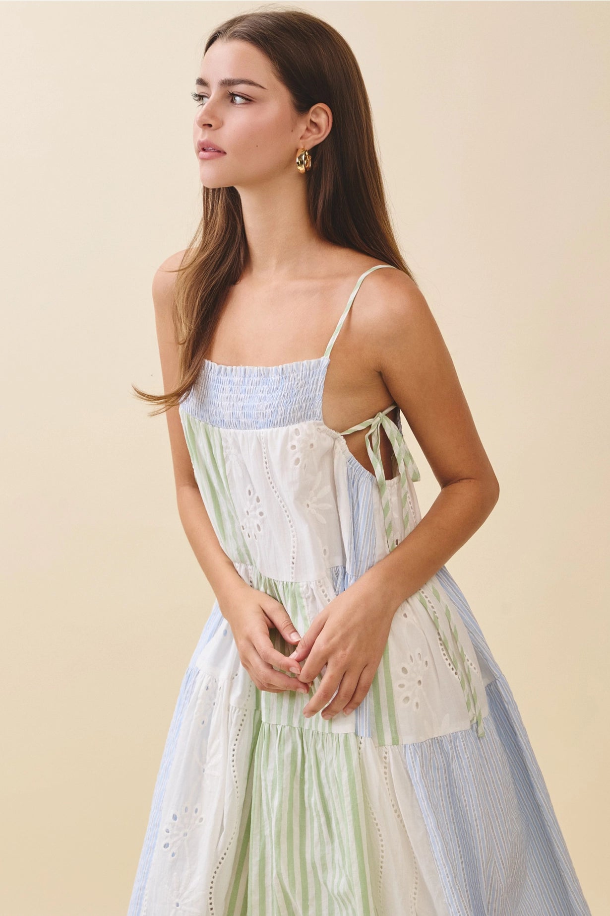 Breezy Day Patchwork Midi Dress